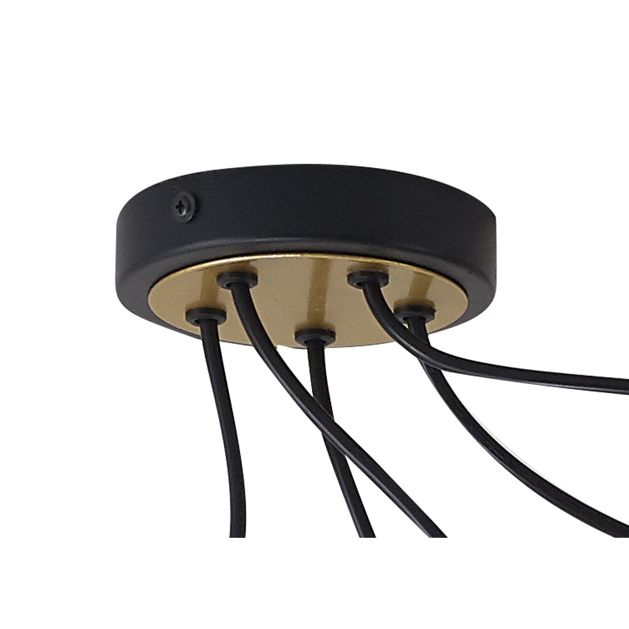 Fabula Bury Double Ring 5 Light Multi Pendant - Matt Black & Painted Gold