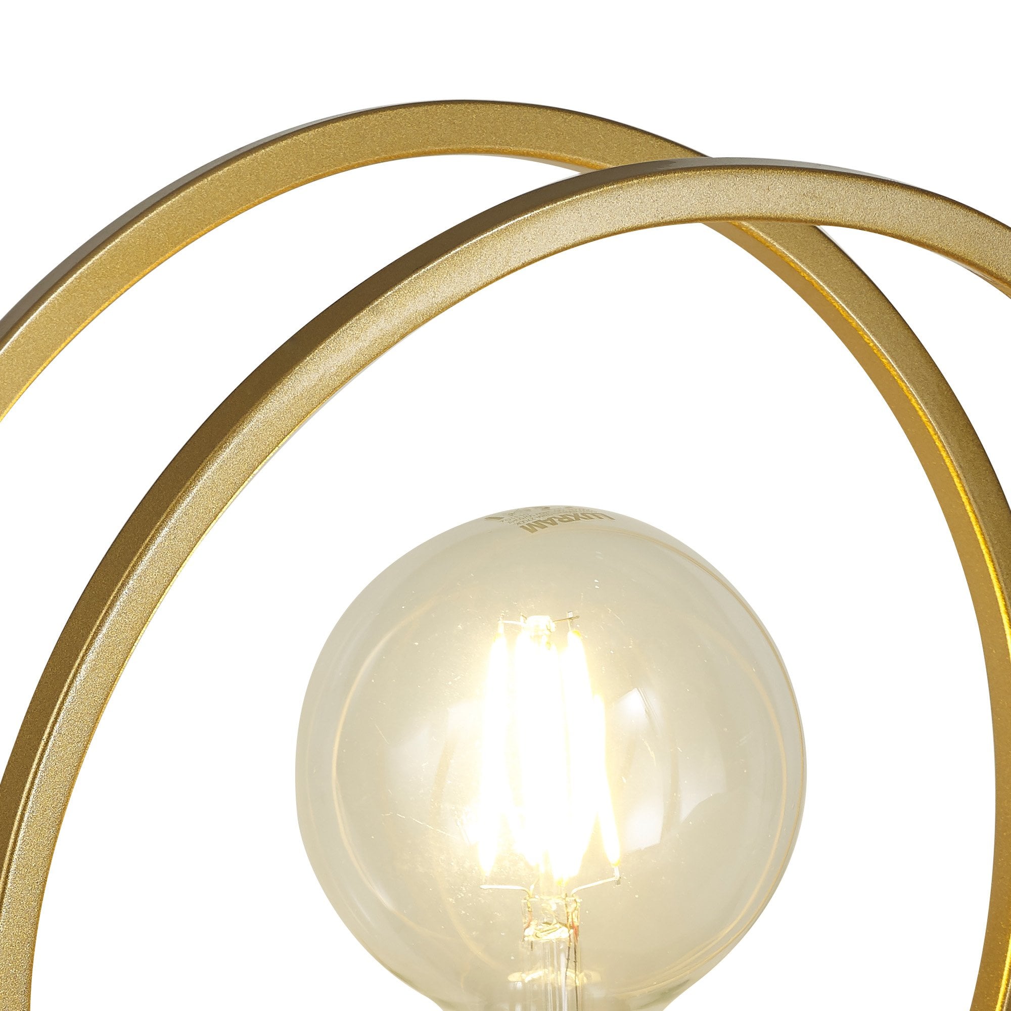 Fabula Bury Double Ring Single Table Lamp - Matt Black & Painted Gold