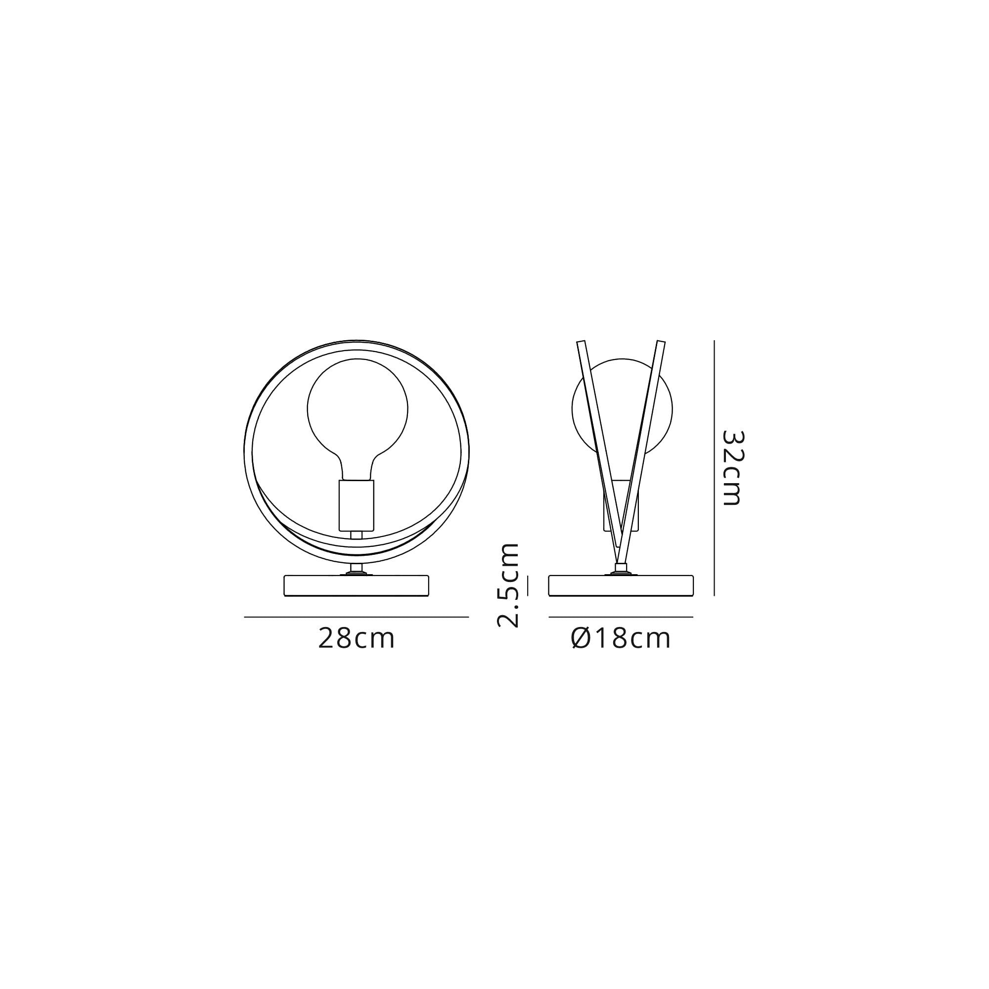 Fabula Bury Double Ring Single Table Lamp - Matt Black & Painted Gold