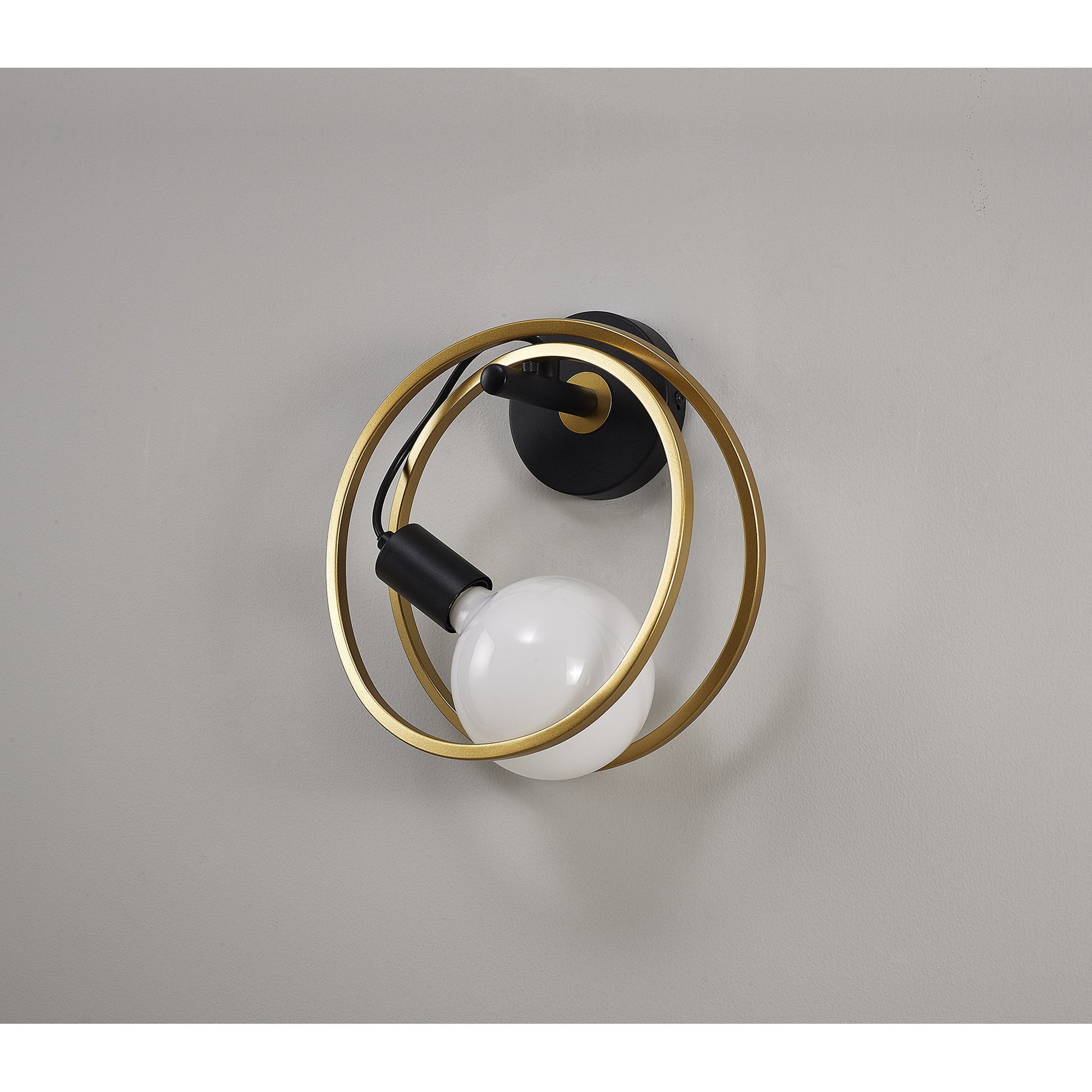 Fabula Bury Double Ring Single Wall Lamp - Matt Black & Painted Gold