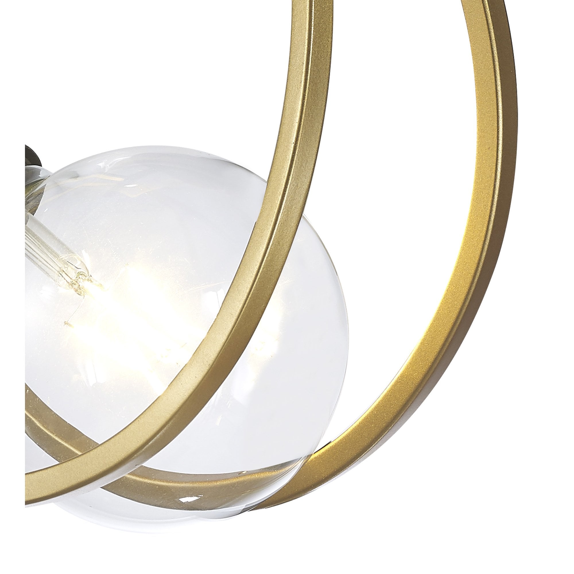Fabula Bury Double Ring Single Wall Lamp - Matt Black & Painted Gold