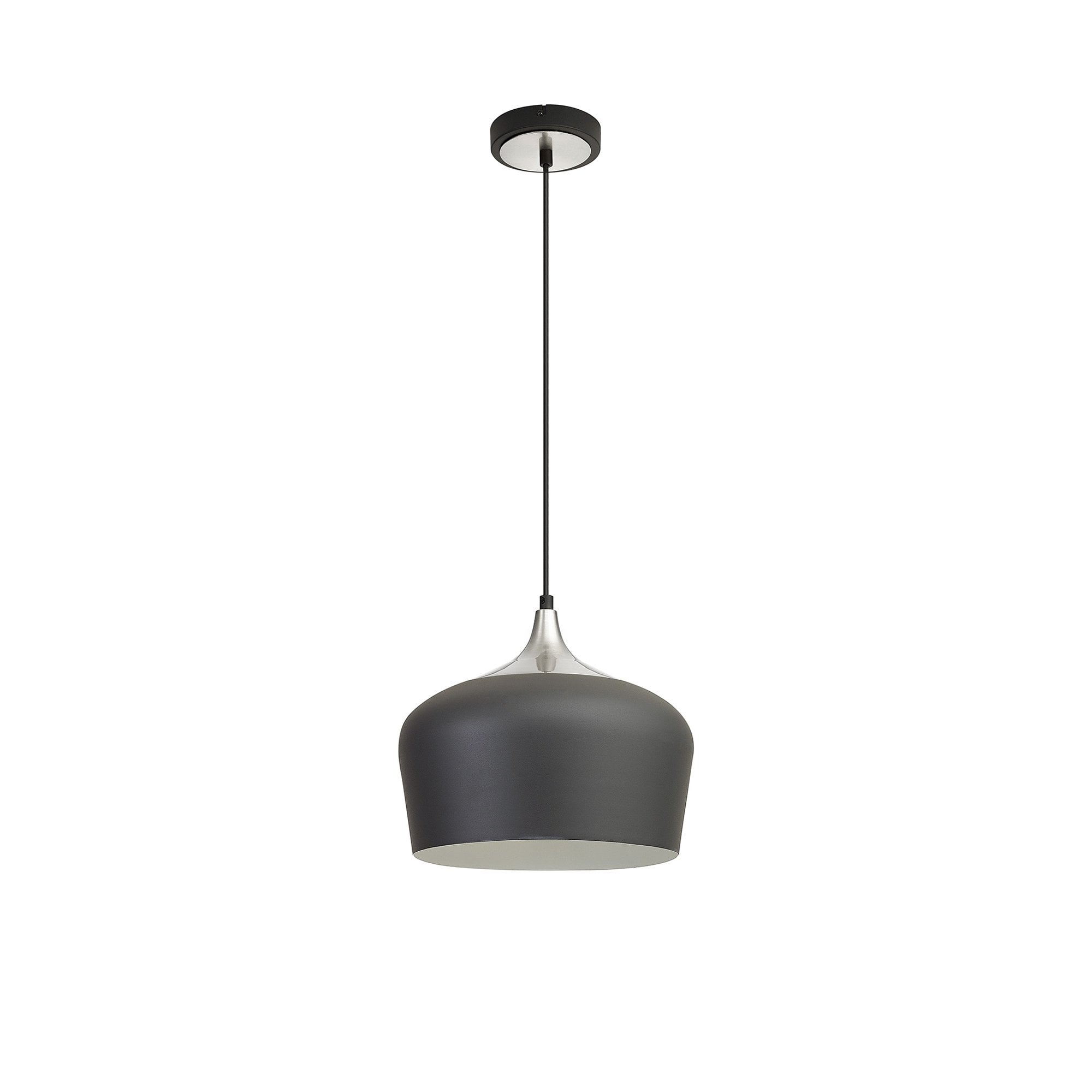 Fabula Buxton 32cm Pendant - Anthracite & Satin Nickel
