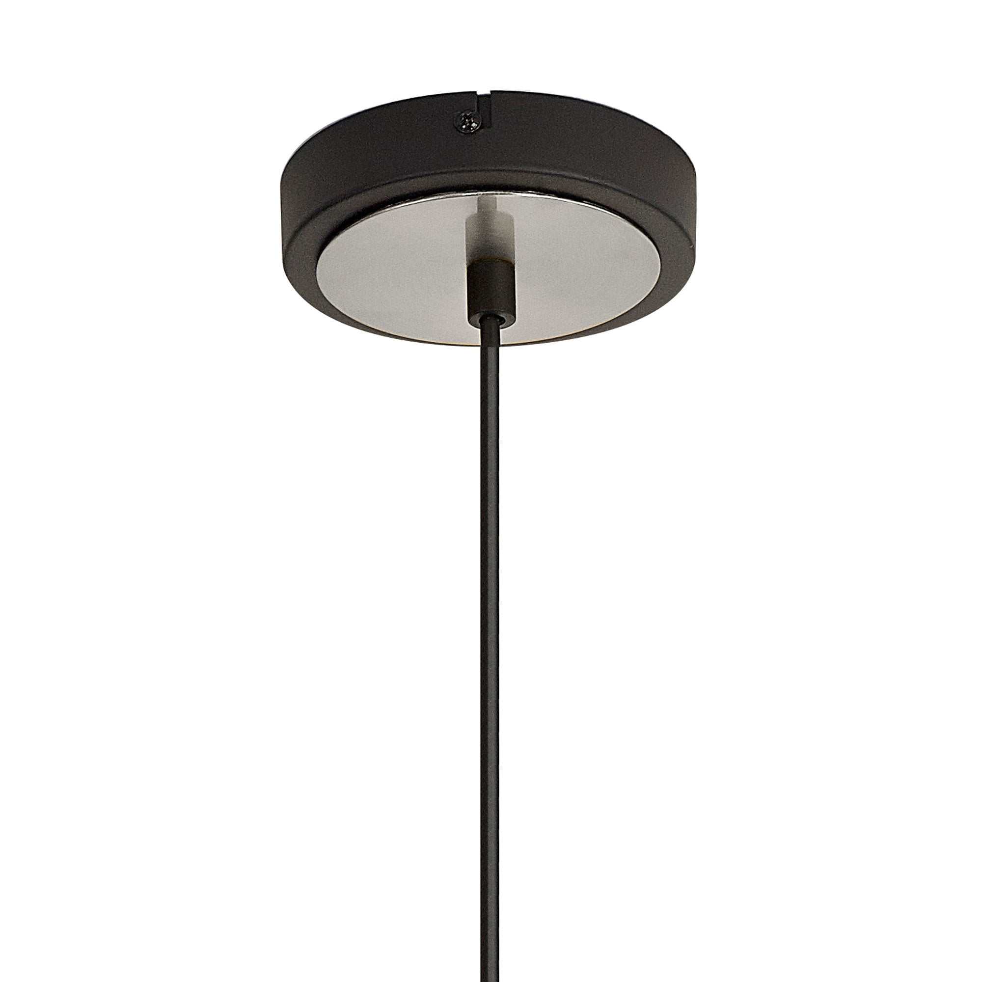 Fabula Buxton 32cm Pendant - Anthracite & Satin Nickel