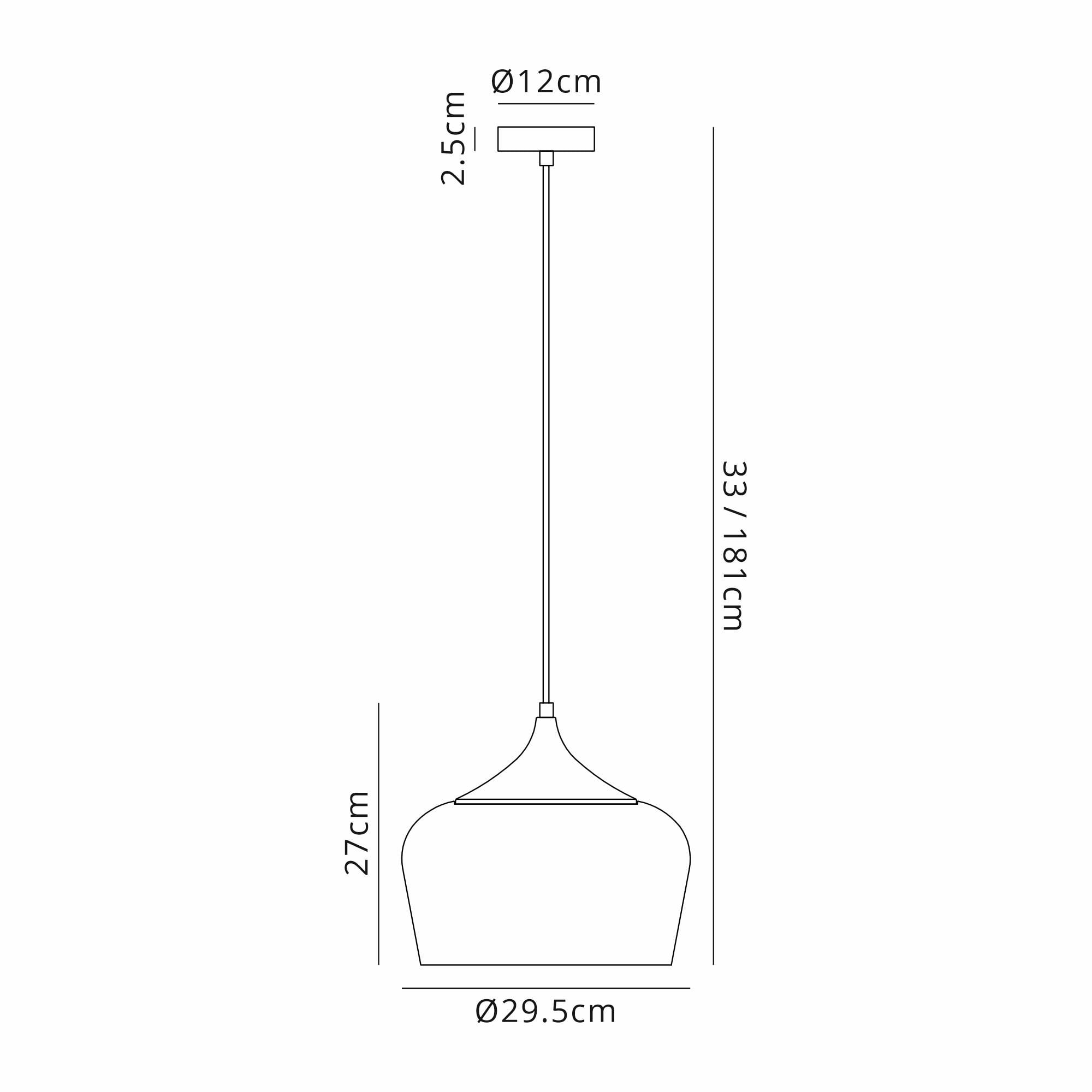 Fabula Buxton 32cm Pendant - Anthracite & Satin Nickel