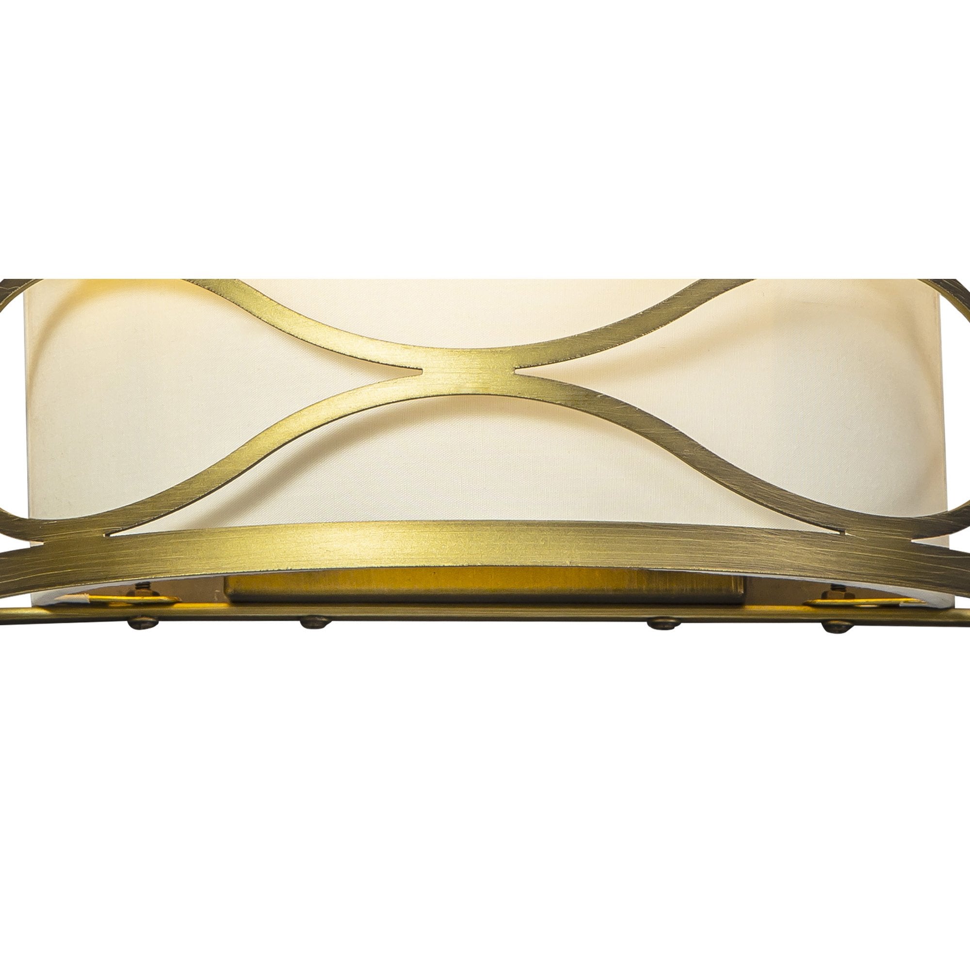 Fabula Carbis 2 Light Wall Lamp - Aged Gold & Cream Fabric Shade