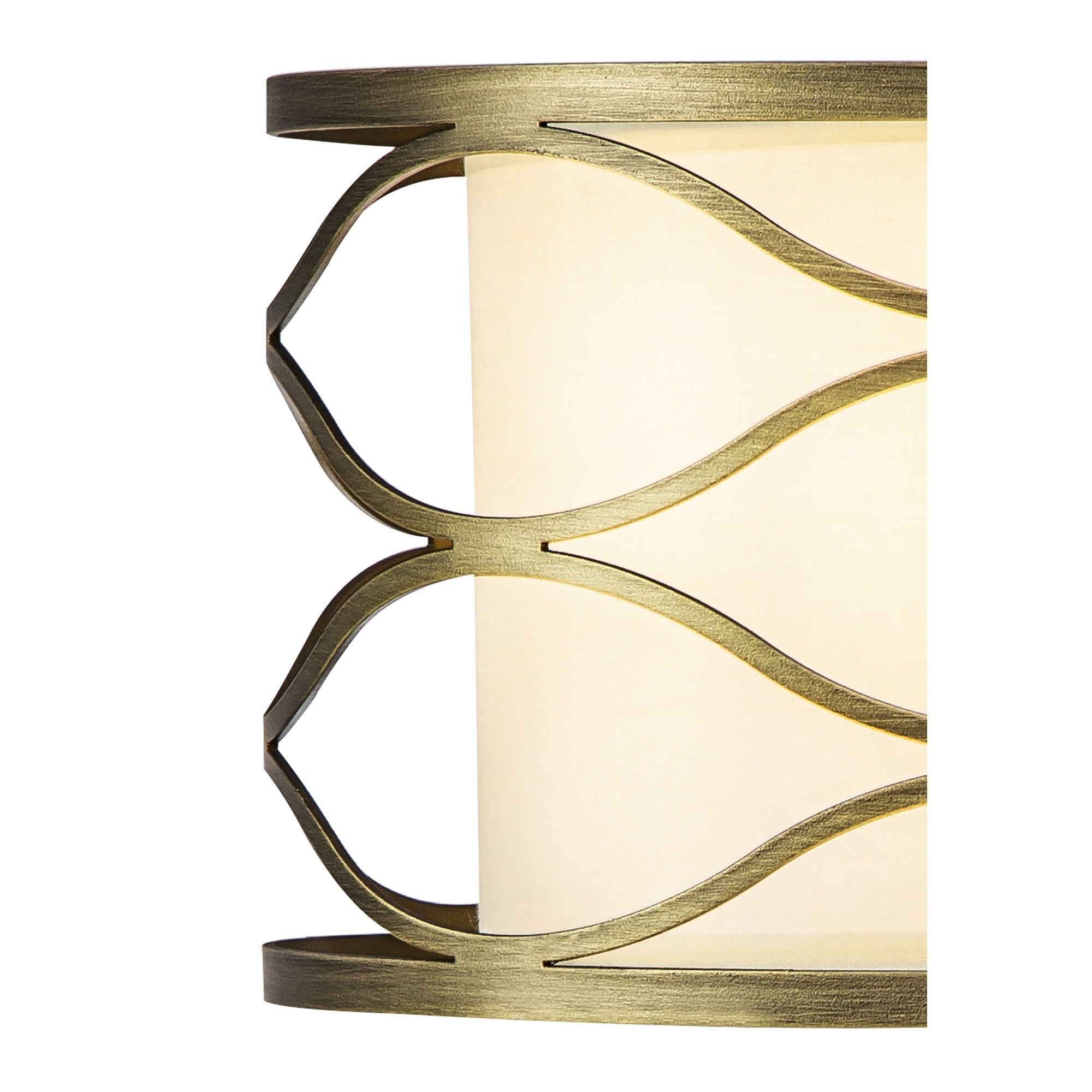 Fabula Carbis Single Table Lamp - Aged Gold & Cream Fabric Shade