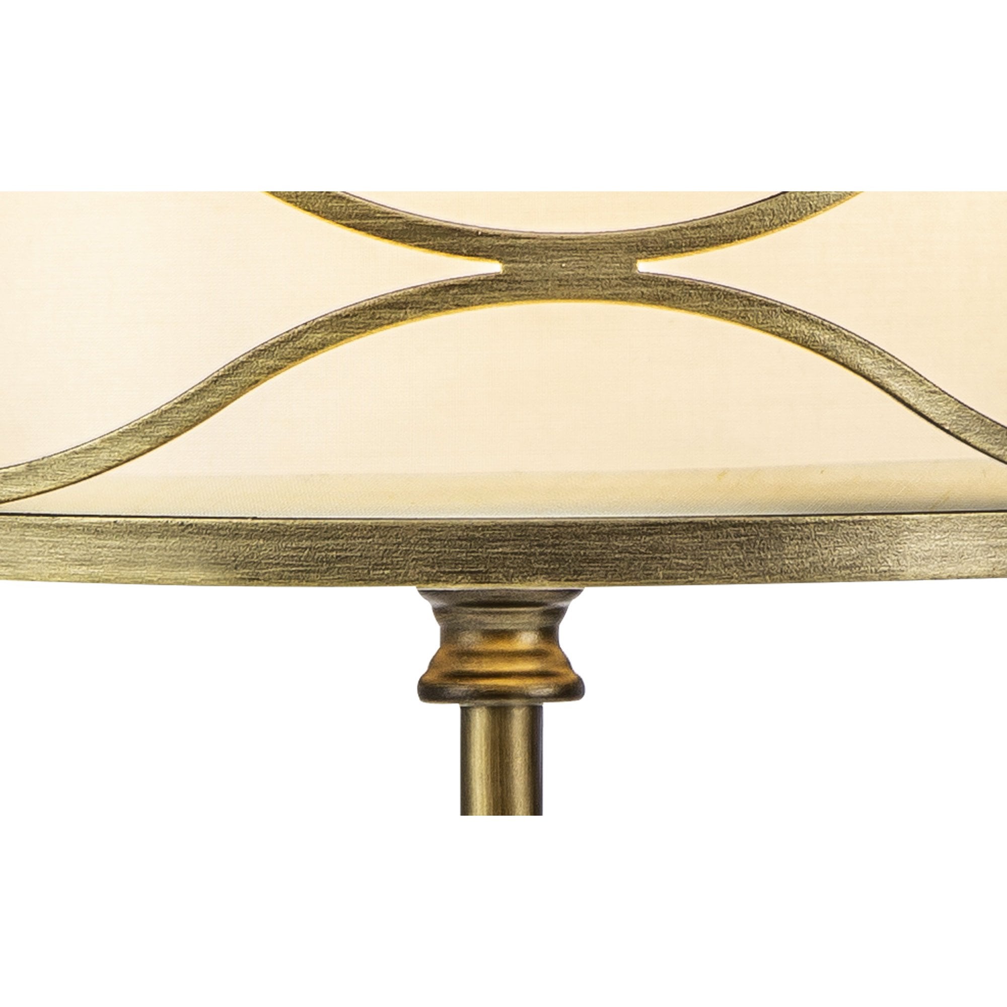 Fabula Carbis Single Table Lamp - Aged Gold & Cream Fabric Shade