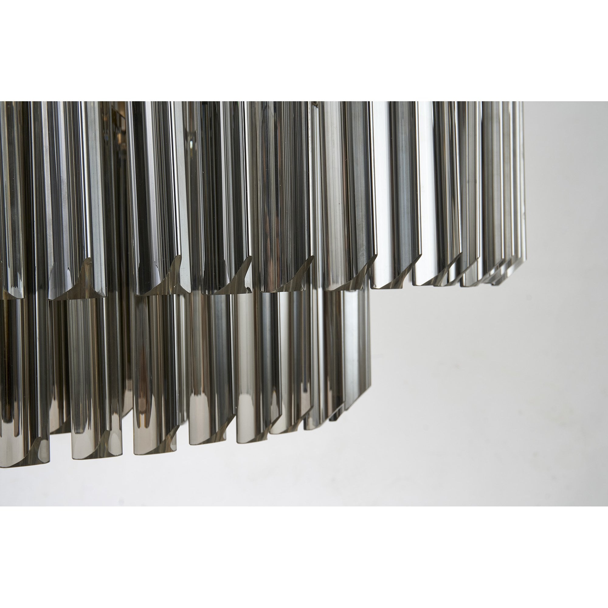 Fabula Cedar 12 Light Flush Light - Brass & Smoke Sculpted Glass