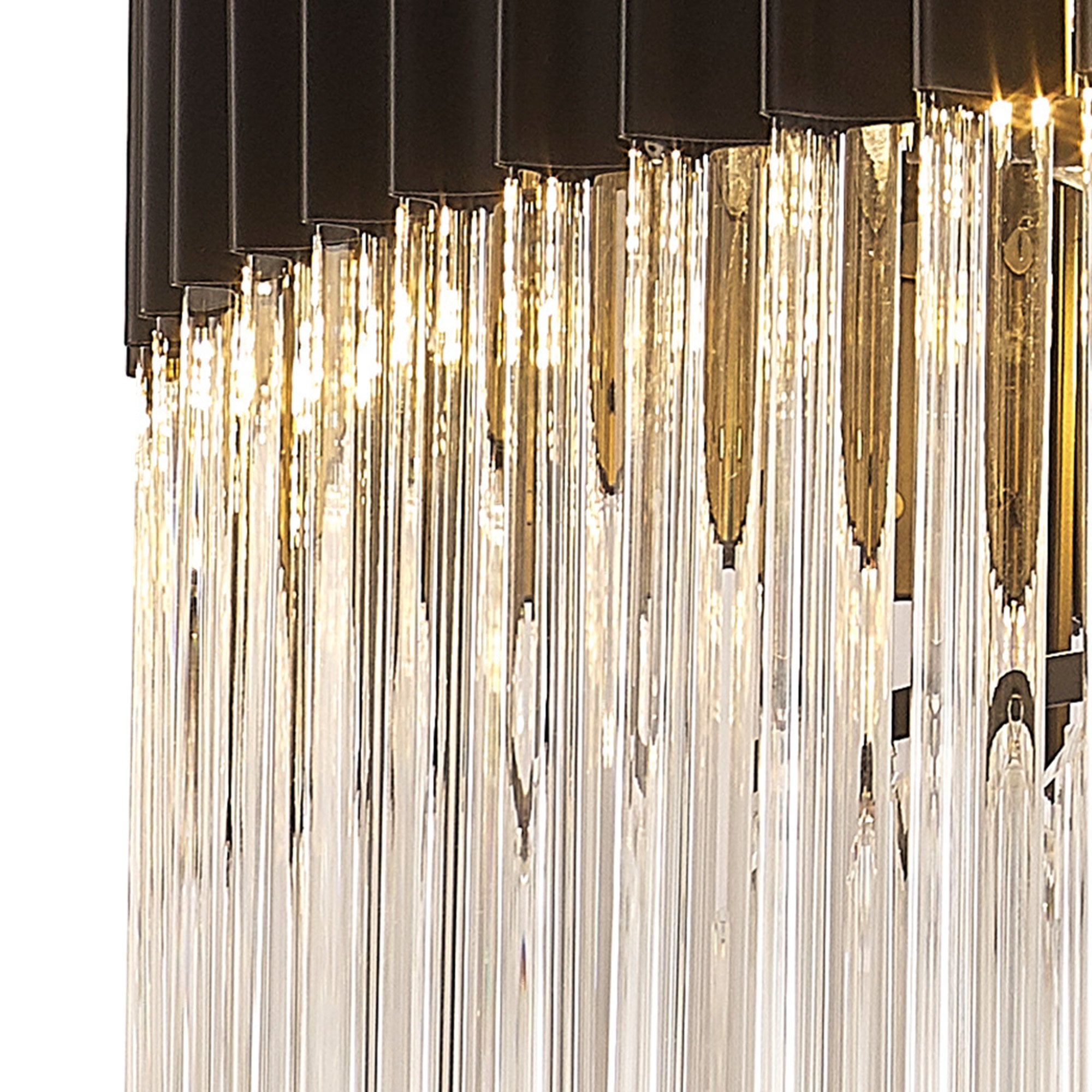 Fabula Cedar 12 Light Pendant - Matt Black & Clear Sculpted Glass