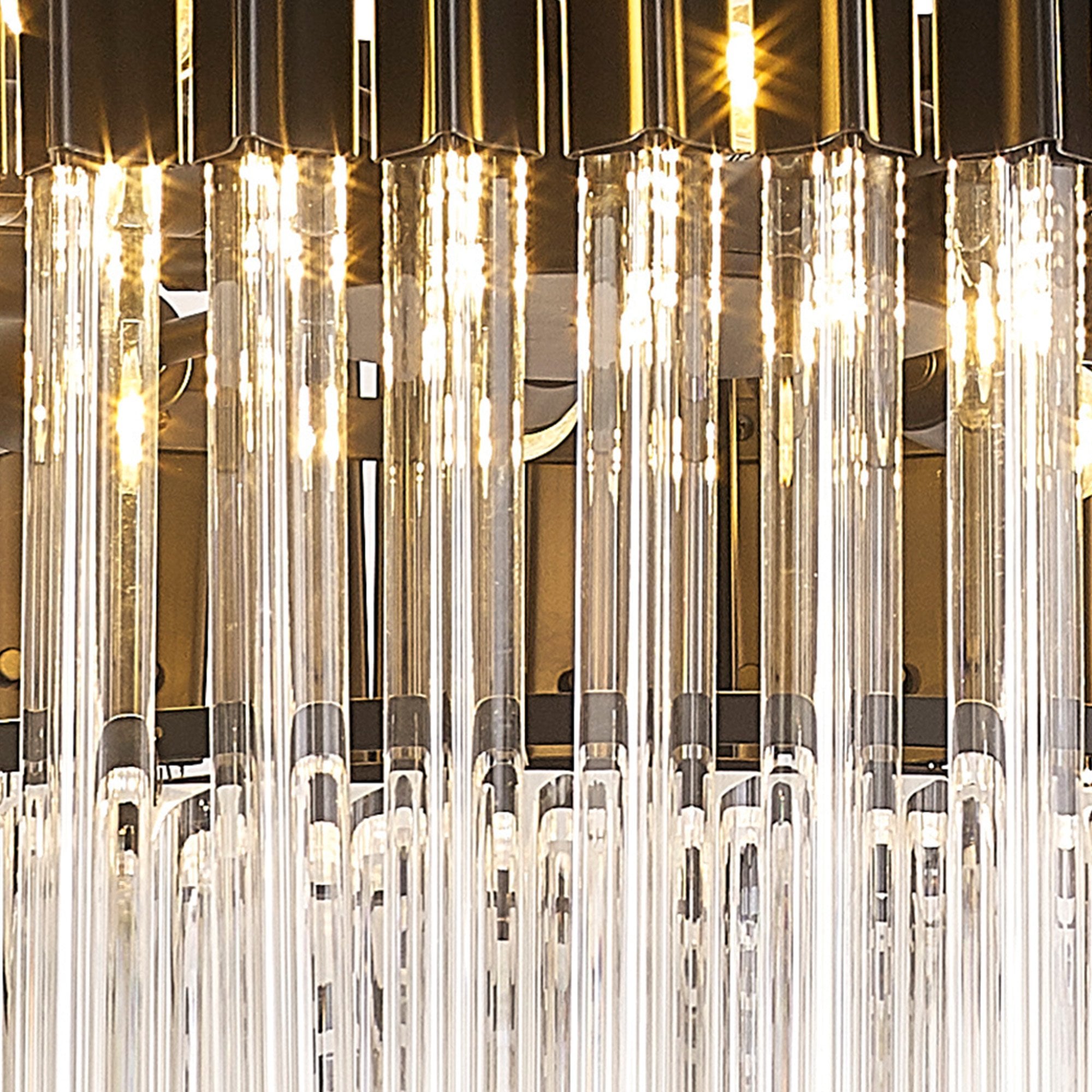 Fabula Cedar 12 Light Pendant - Matt Black & Clear Sculpted Glass