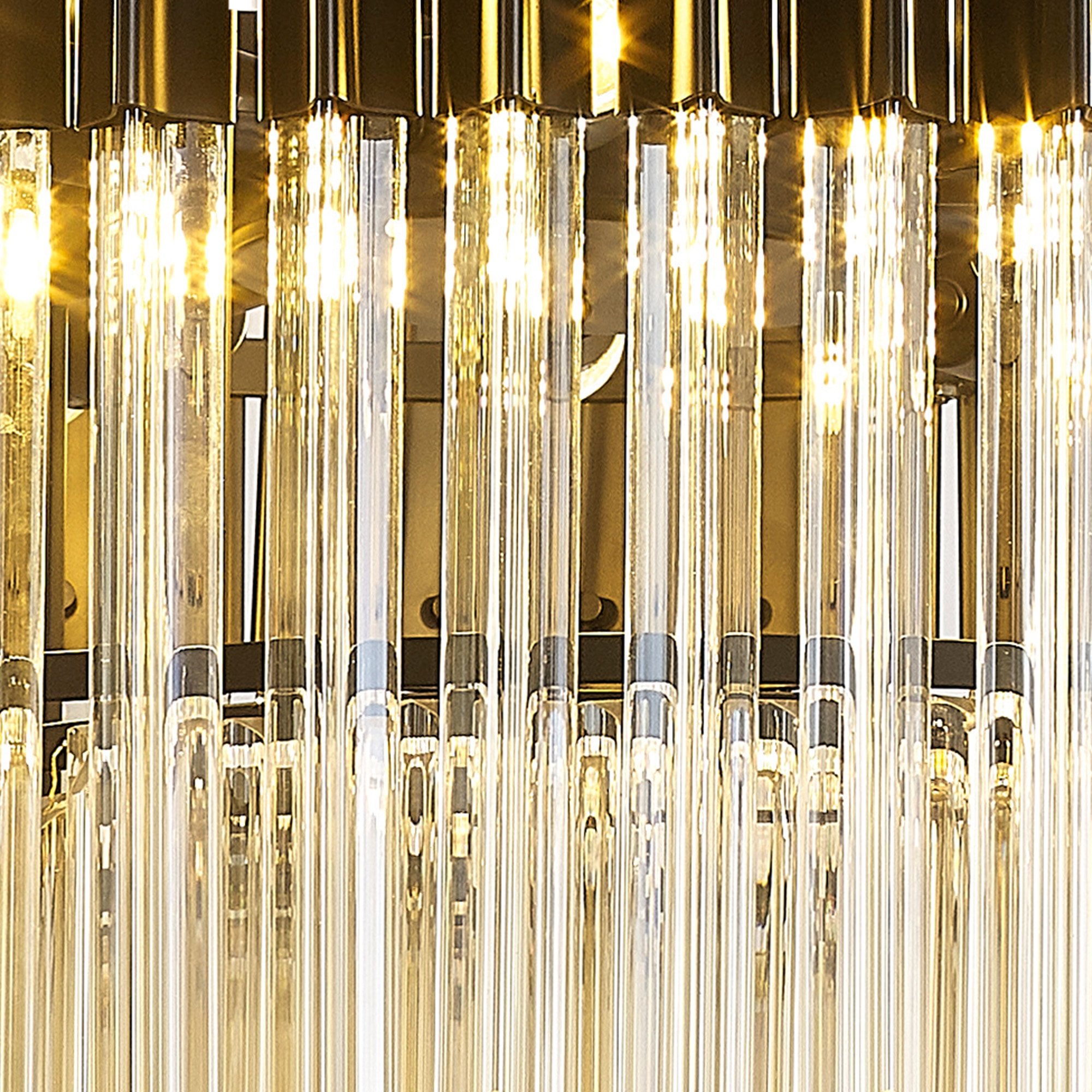 Fabula Cedar 12 Light Pendant - Matt Black & Cognac Sculpted Glass