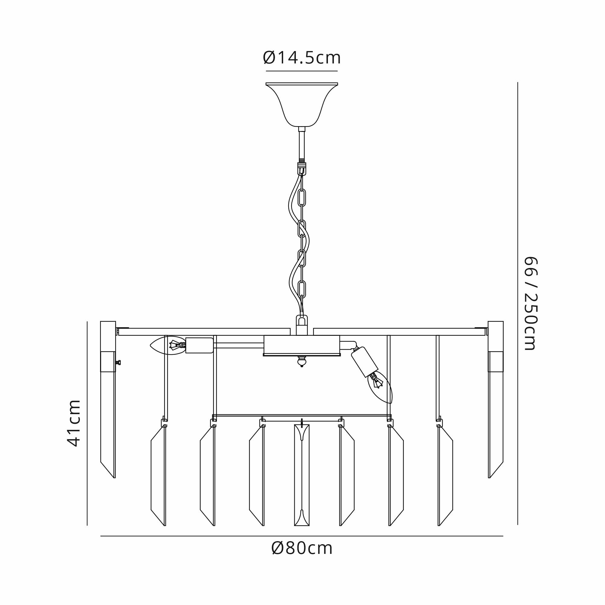 Fabula Cedar 12 Light Pendant - Matt Black & Cognac Sculpted Glass