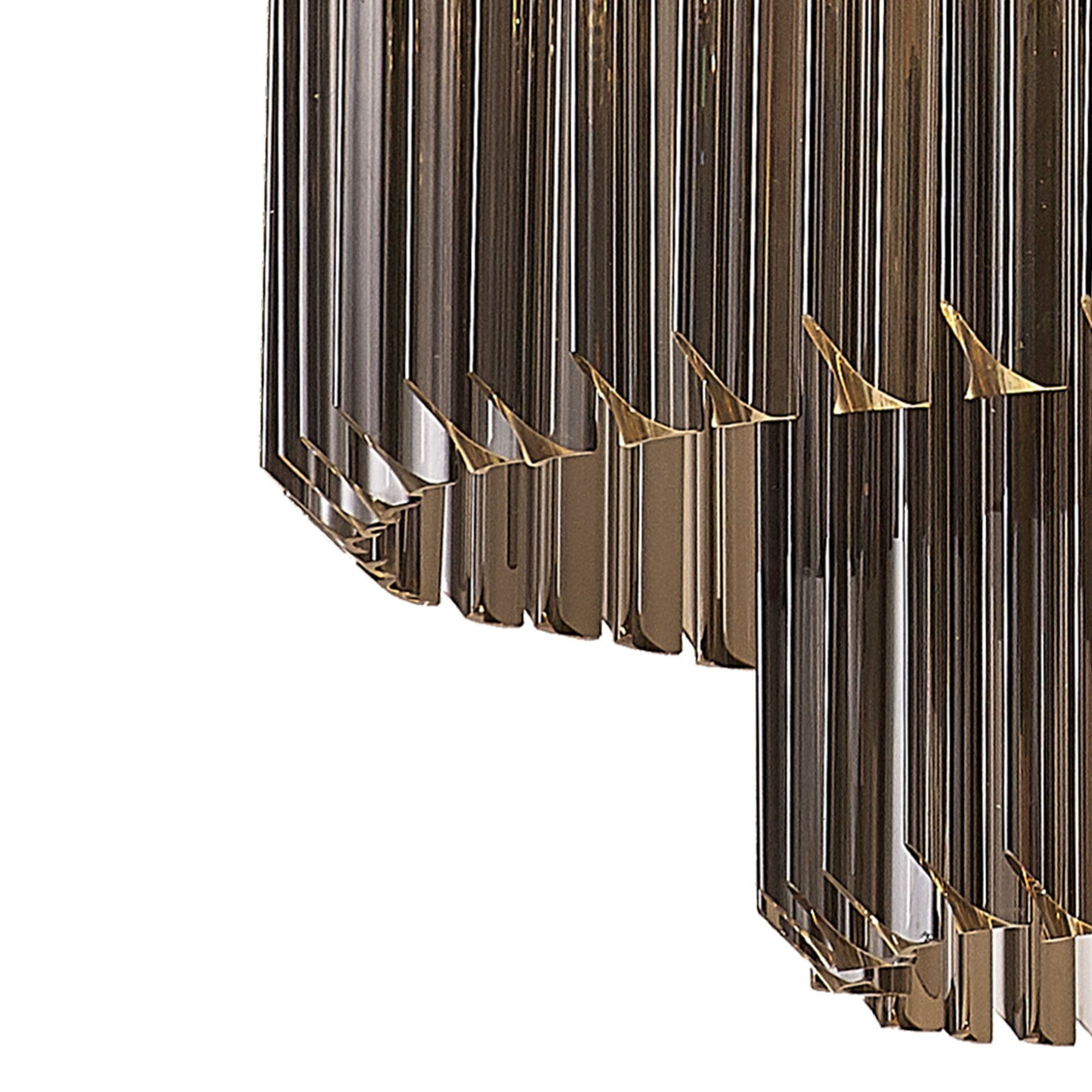 Fabula Cedar 12 Light Pendant - Matt Black & Smoke Sculpted Glass