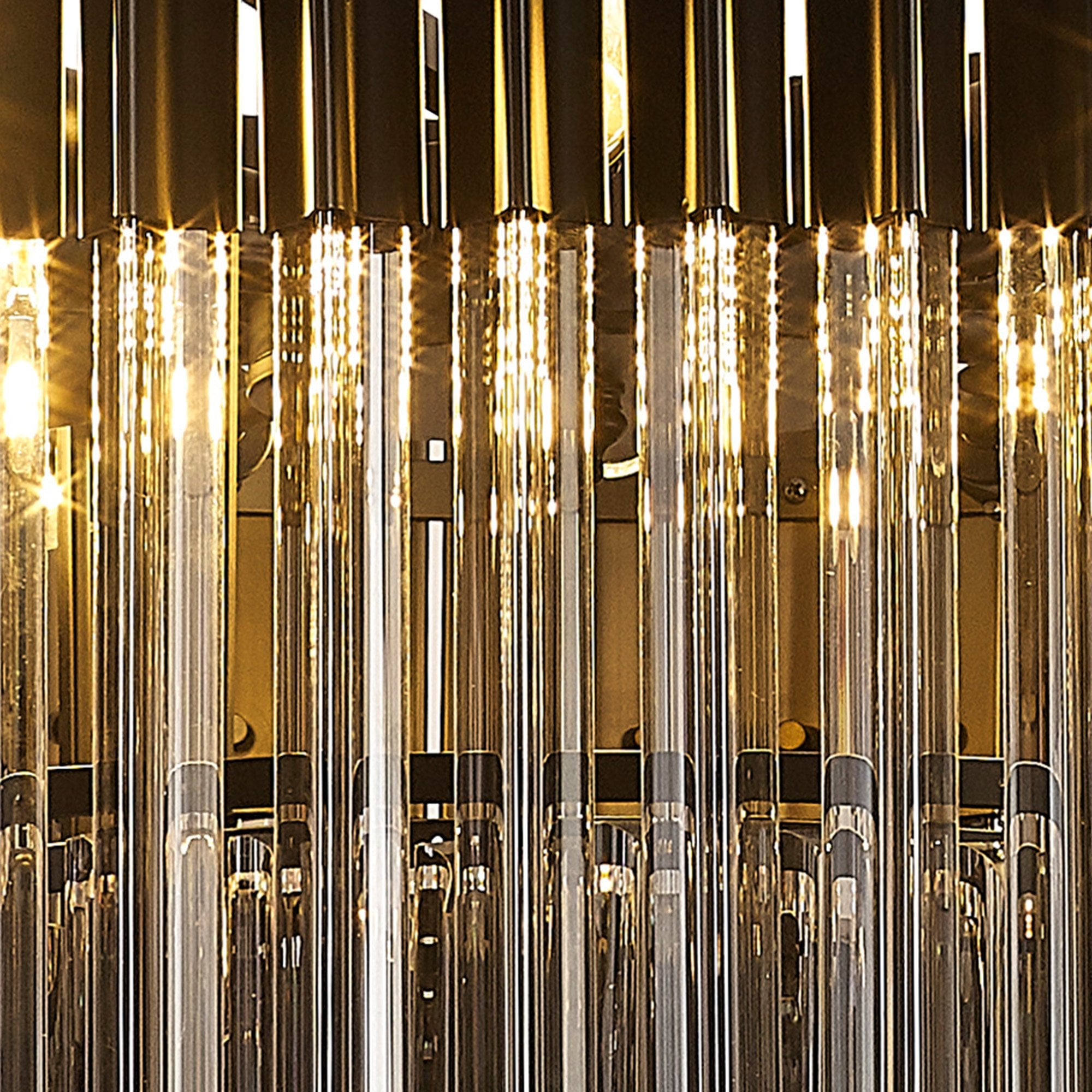 Fabula Cedar 12 Light Pendant - Matt Black & Smoke Sculpted Glass