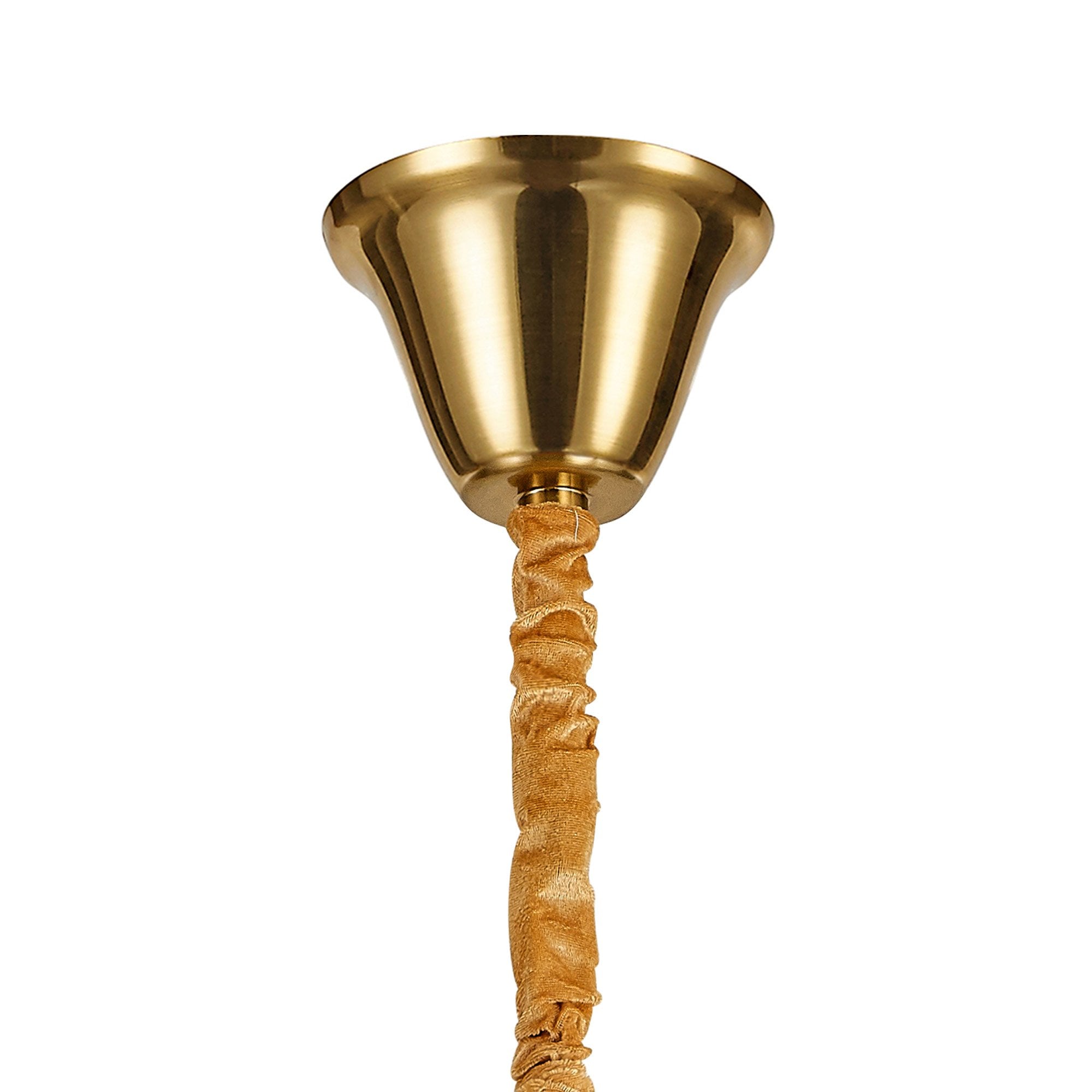 Fabula Cedar 19 Light Pendant - Brass & Cognac Sculpted Glass