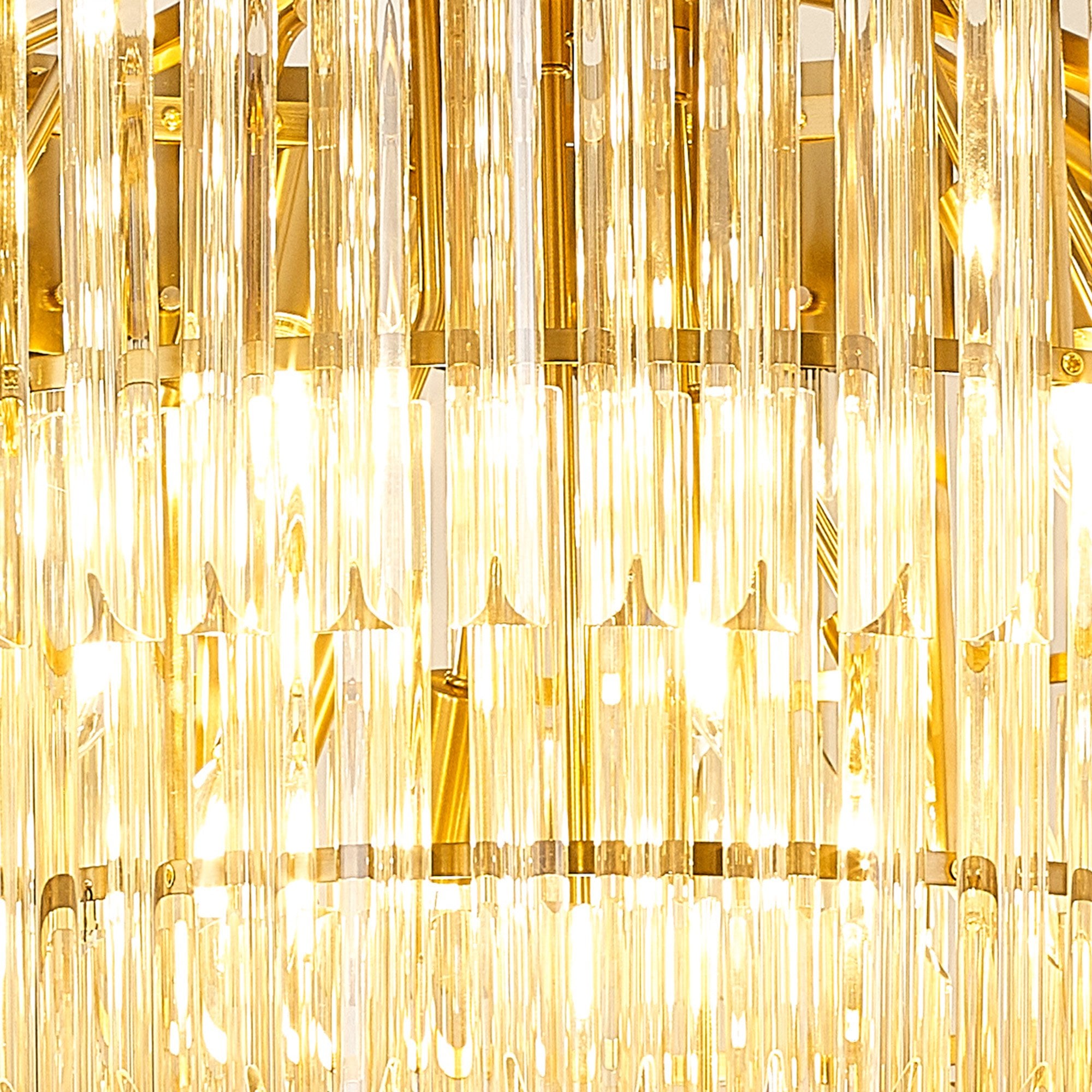 Fabula Cedar 19 Light Pendant - Brass & Cognac Sculpted Glass