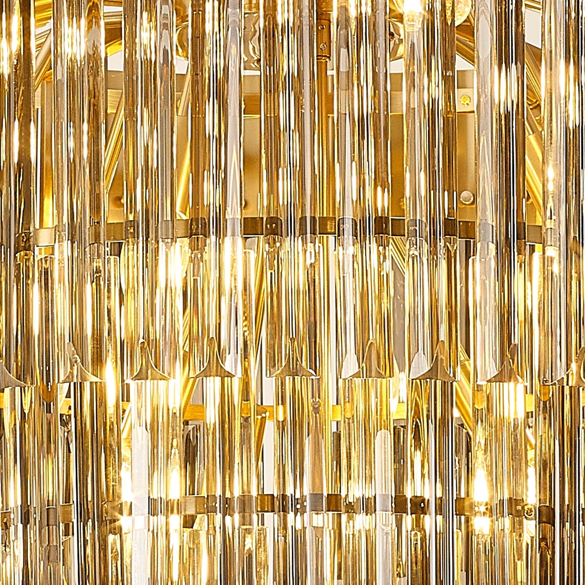 Fabula Cedar 19 Light Pendant - Brass & Smoke Sculpted Glass