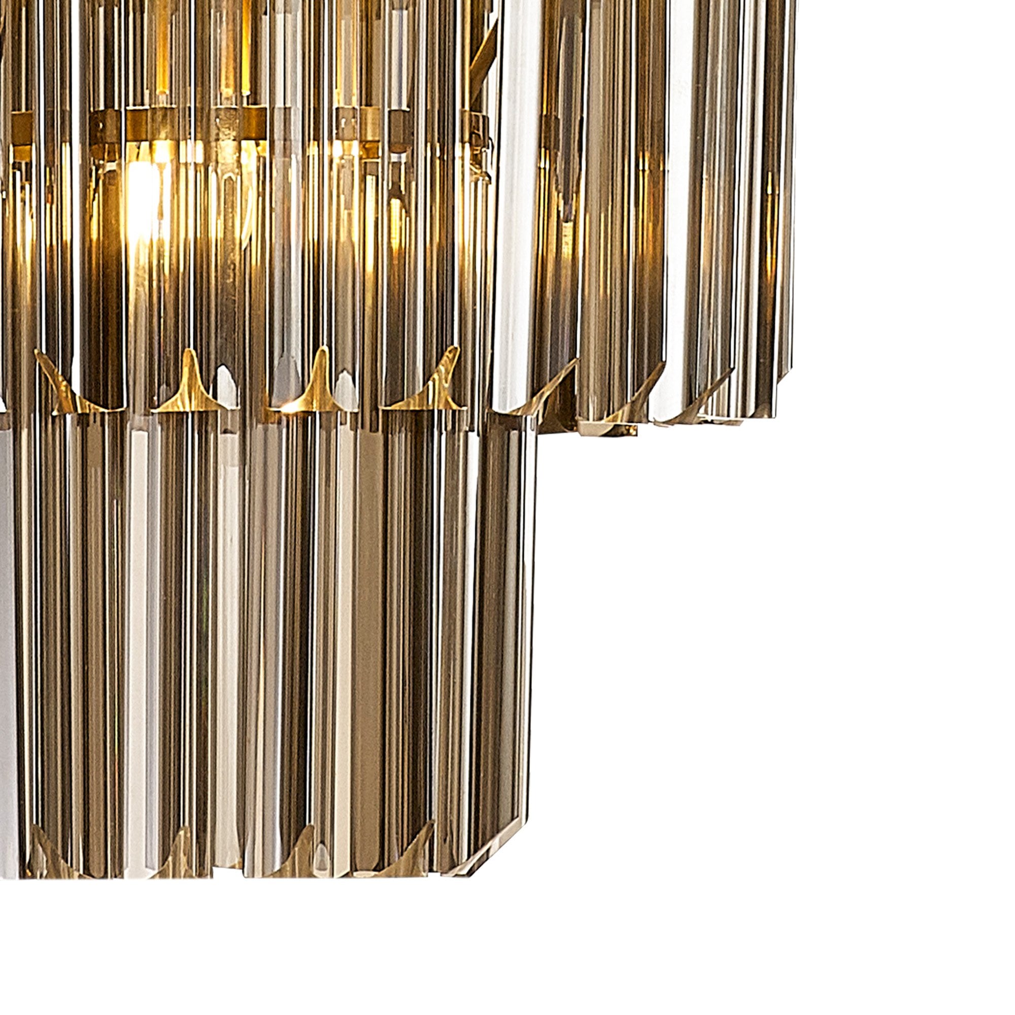 Fabula Cedar 19 Light Pendant - Brass & Smoke Sculpted Glass