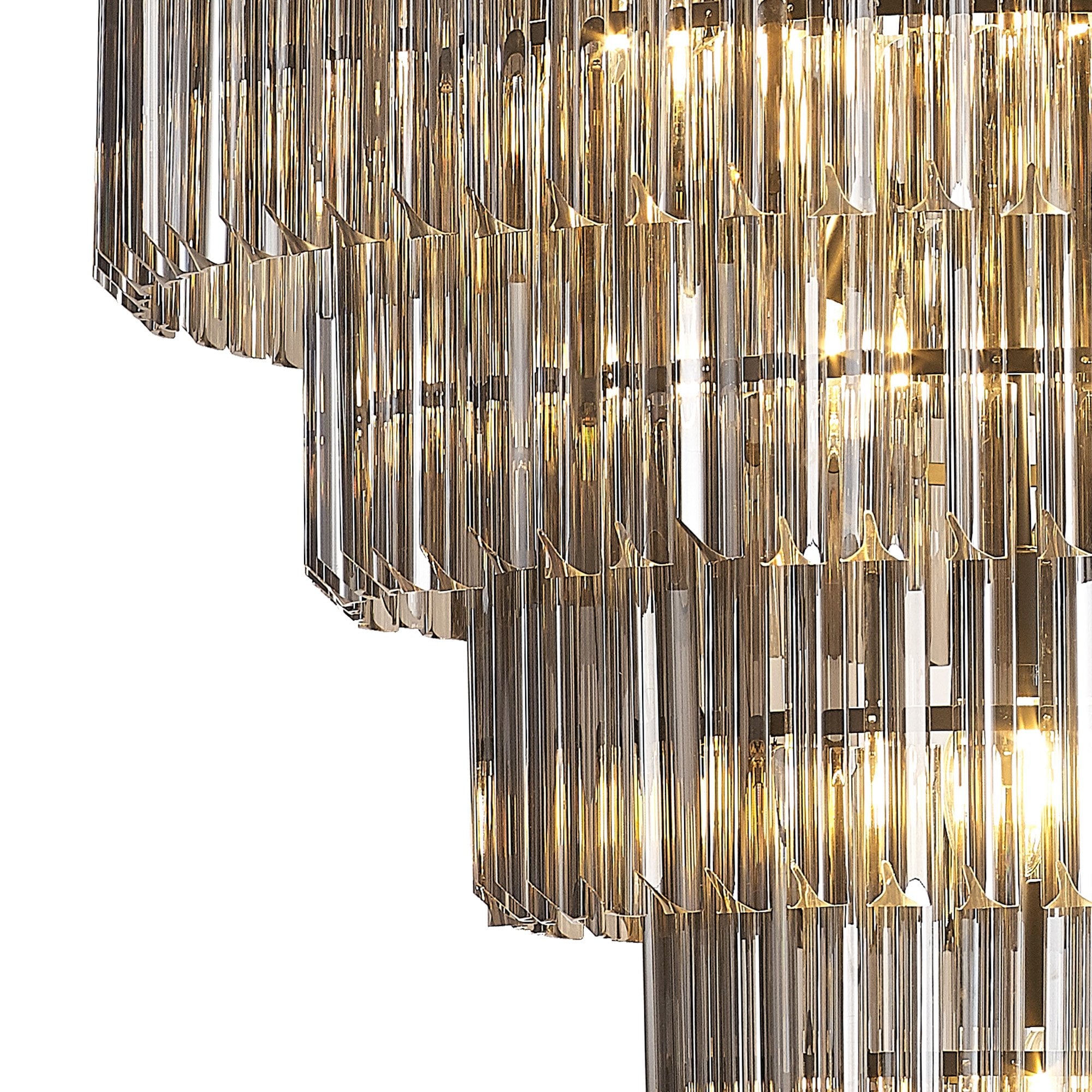 Fabula Cedar 19 Light Pendant - Matt Black & Smoke Sculpted Glass