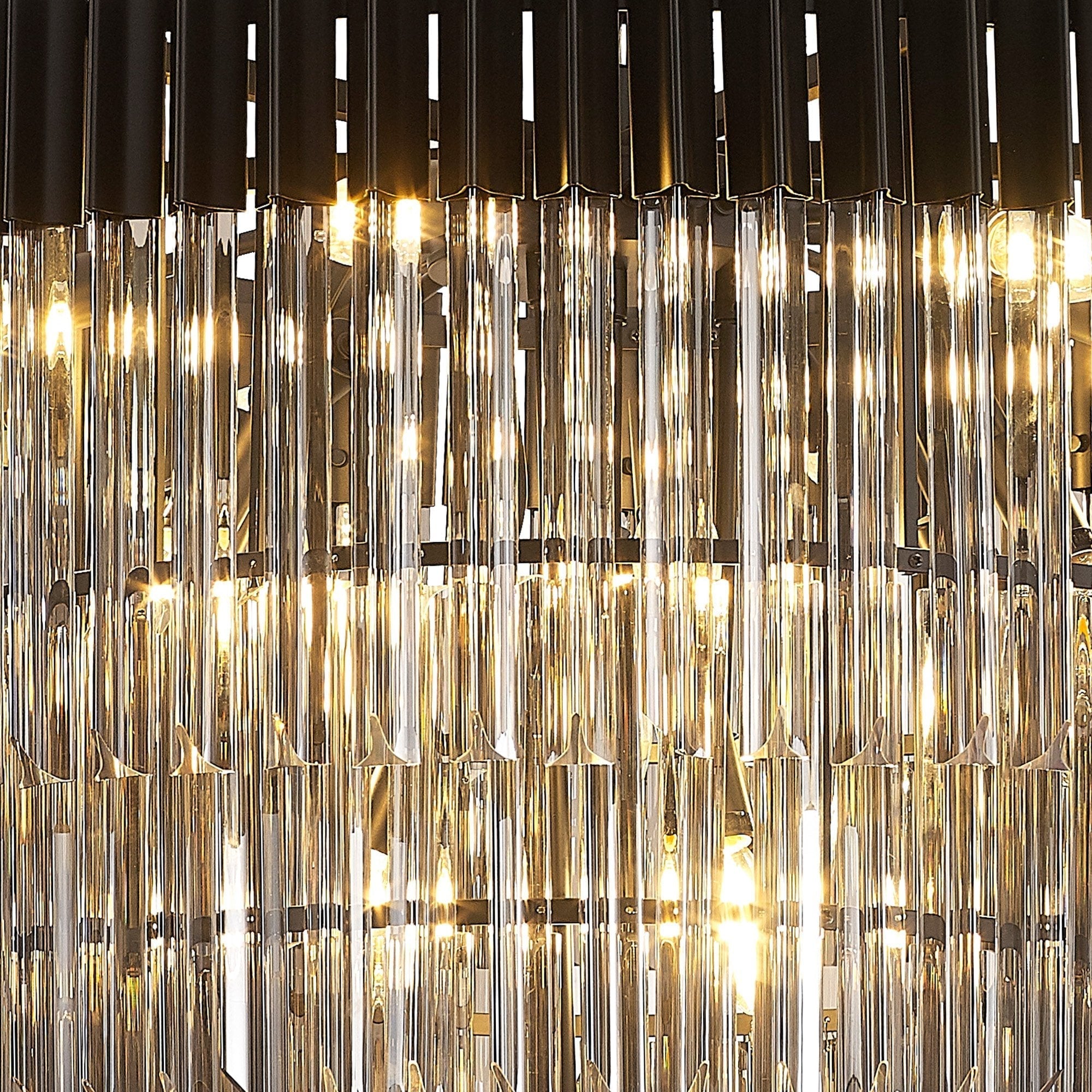 Fabula Cedar 19 Light Pendant - Matt Black & Smoke Sculpted Glass