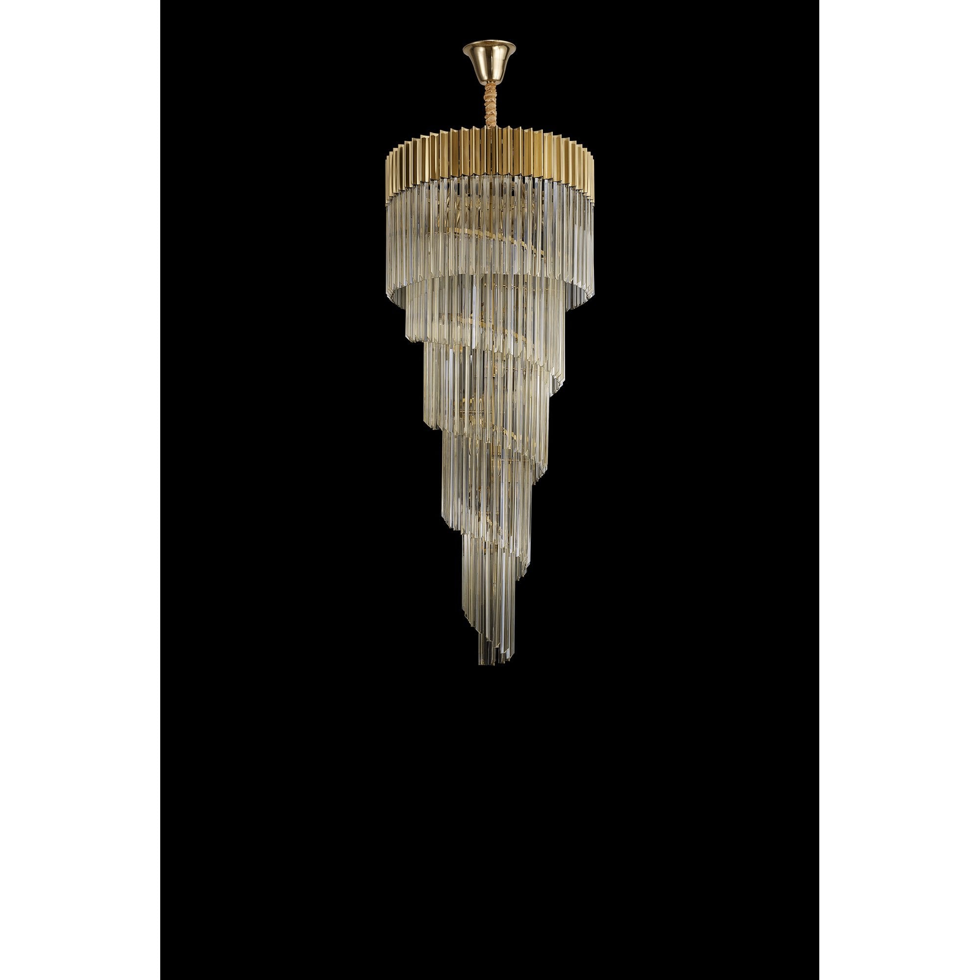 Fabula Cedar 23 Light Pendant - Brass & Cognac Sculpted Glass