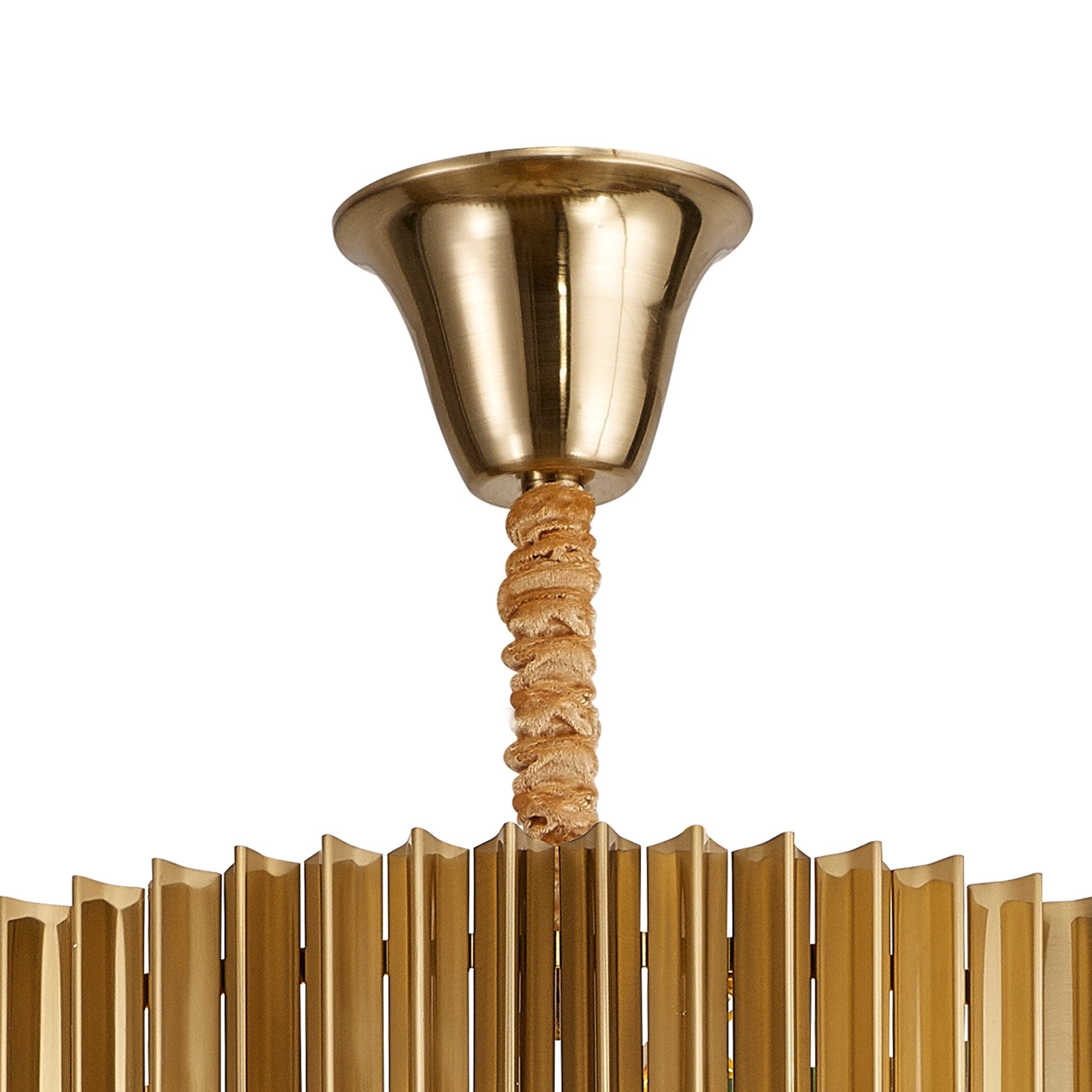 Fabula Cedar 23 Light Pendant - Brass & Cognac Sculpted Glass