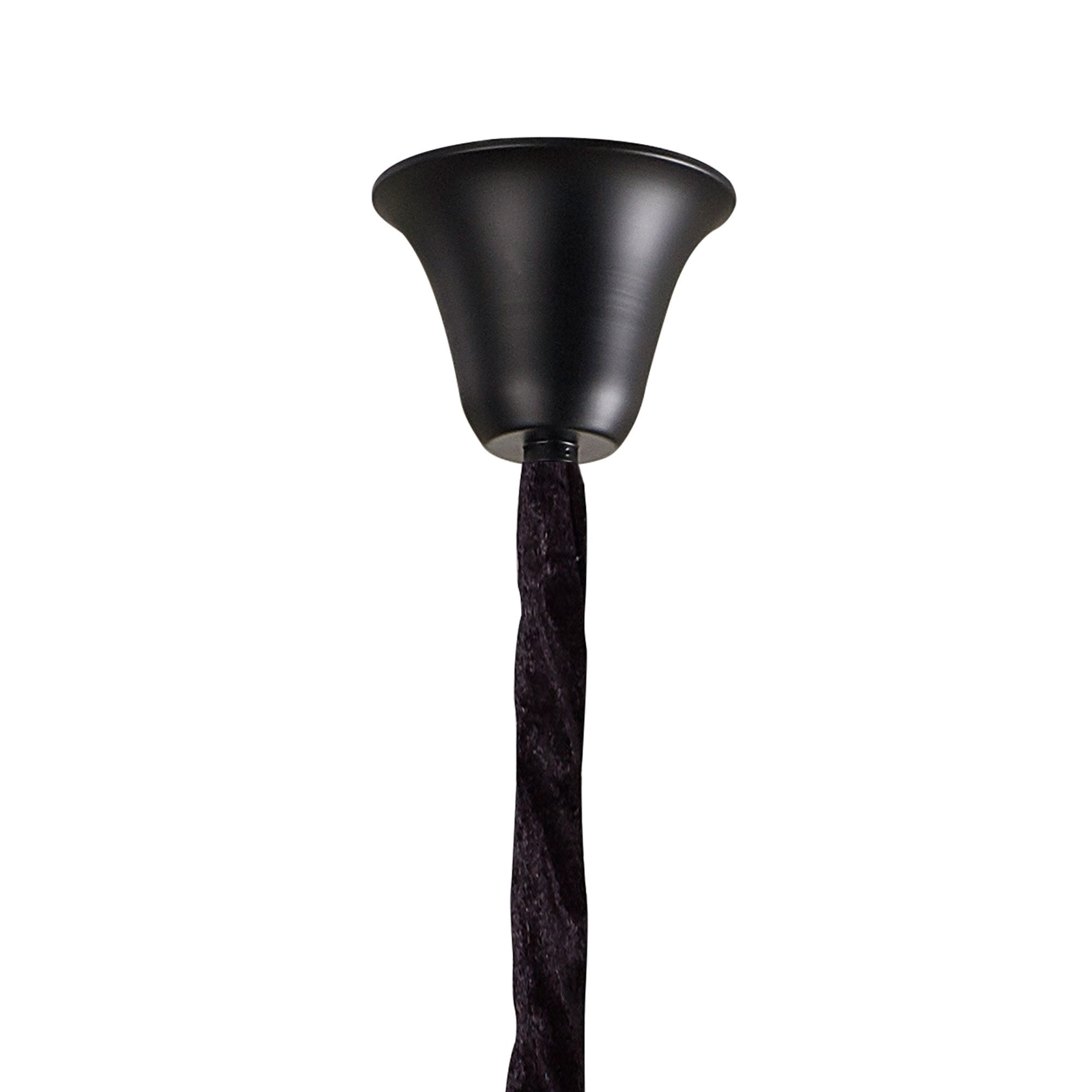 Fabula Cedar 23 Light Pendant - Matt Black & Smoke Sculpted Glass