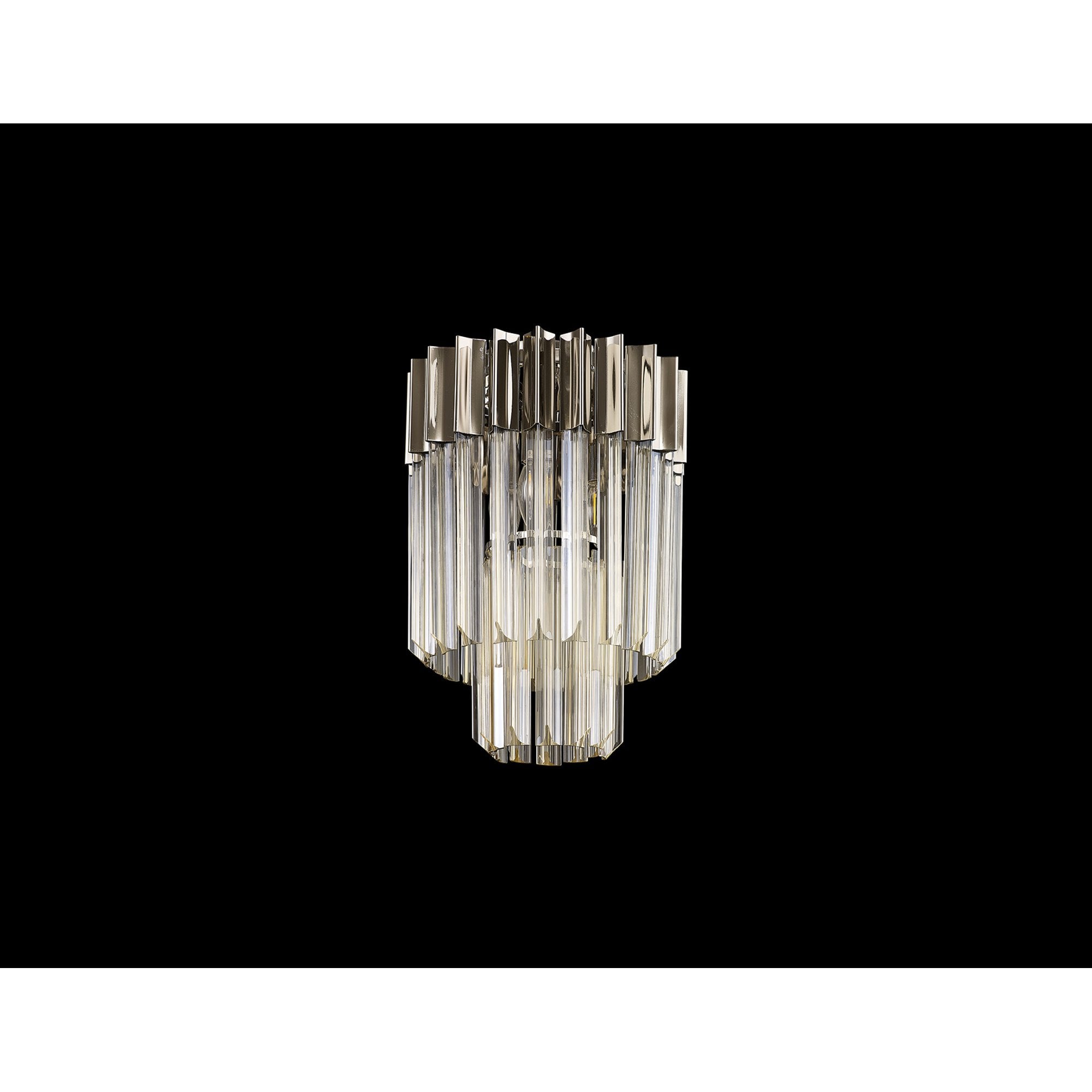 Fabula Cedar 3 Light Flush Light - Polished Nickel & Cognac Sculpted Glass