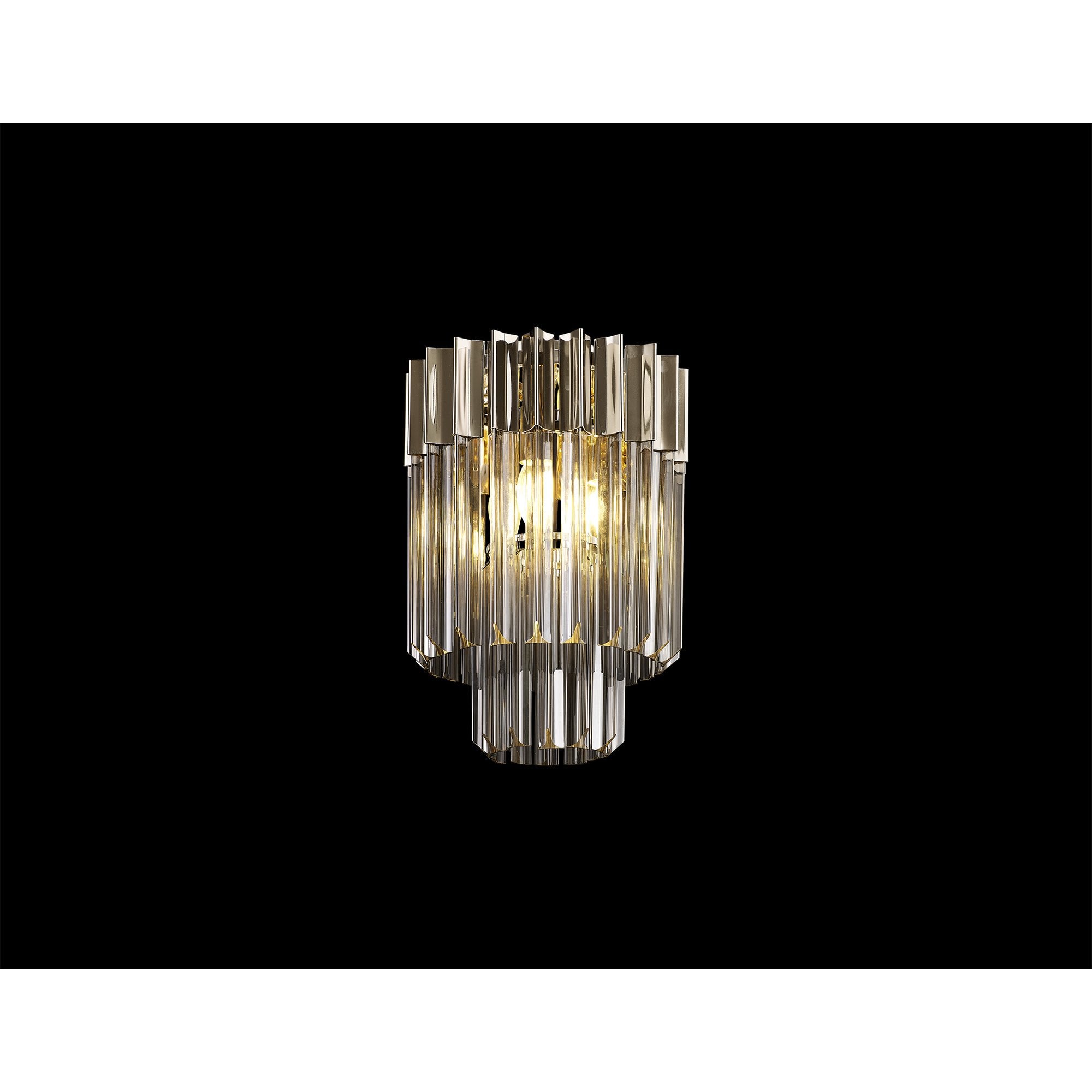 Fabula Cedar 3 Light Flush Light - Polished Nickel & Smoke Sculpted Glass