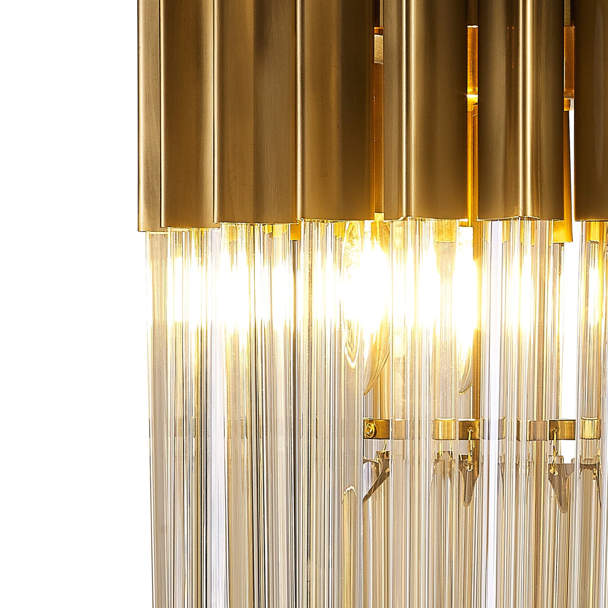 Fabula Cedar 3 Light Table Lamp - Brass & Cognac Sculpted Glass