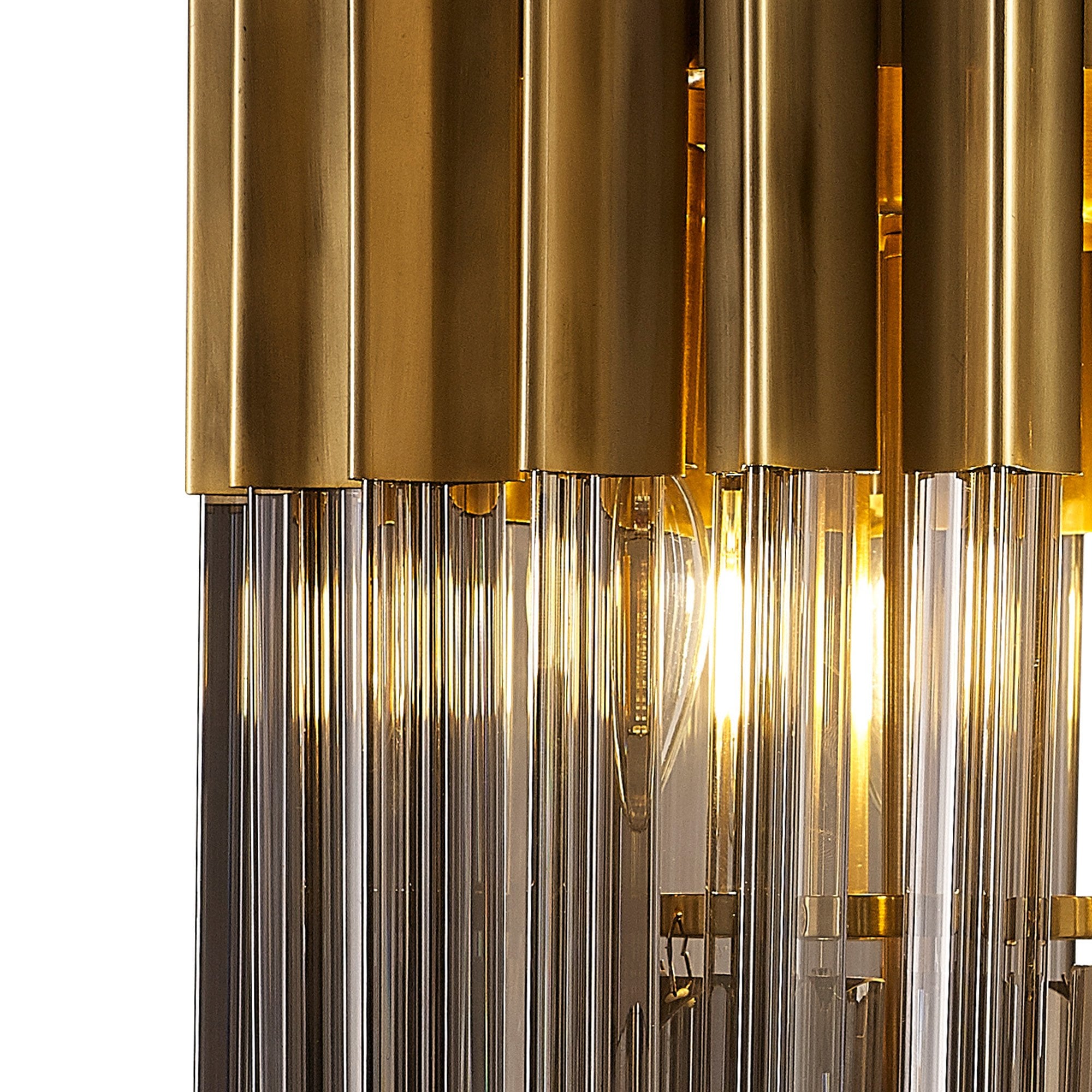 Fabula Cedar 3 Light Table Lamp - Brass & Smoke Sculpted Glass