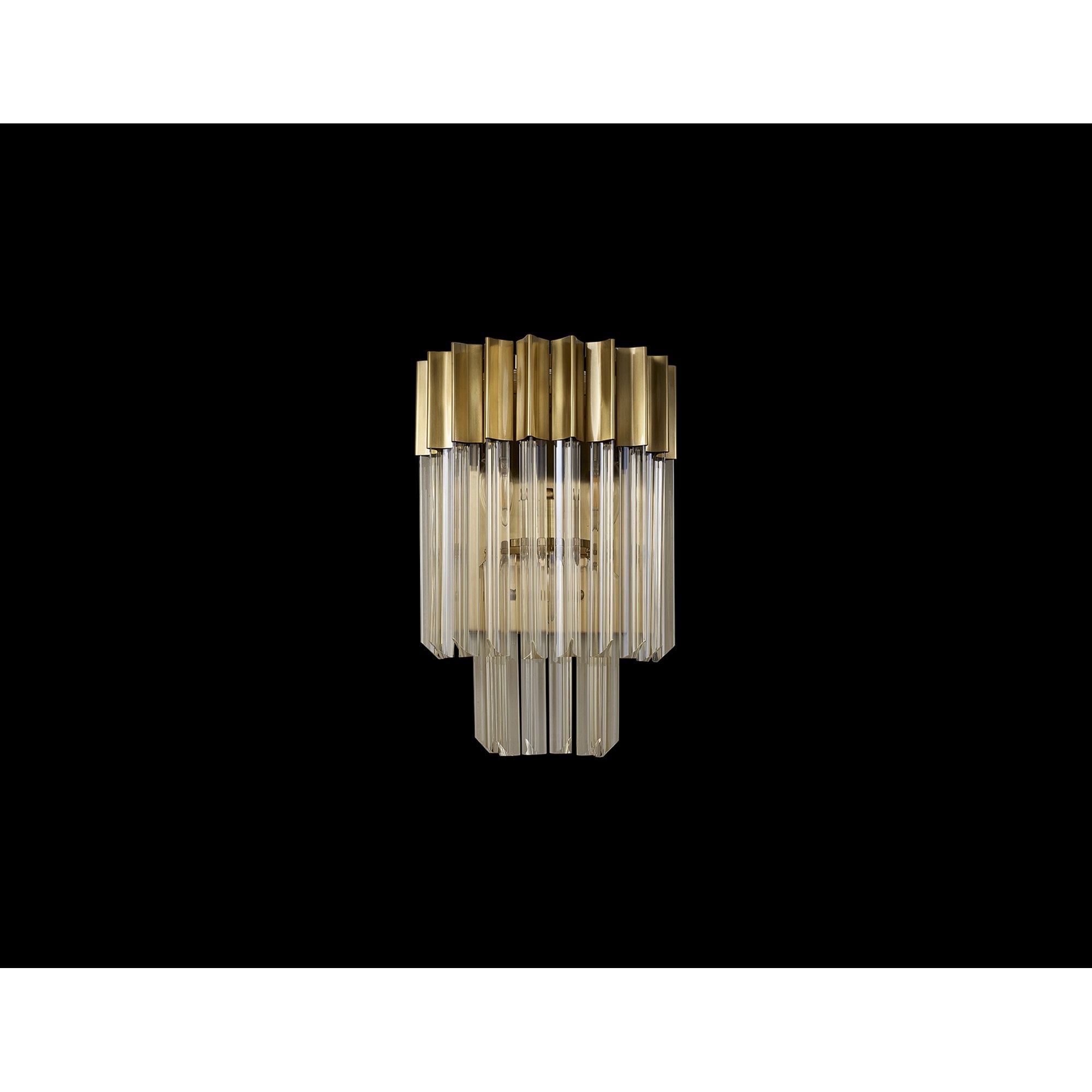 Fabula Cedar 3 Light Wall Light - Brass & Cognac Sculpted Glass