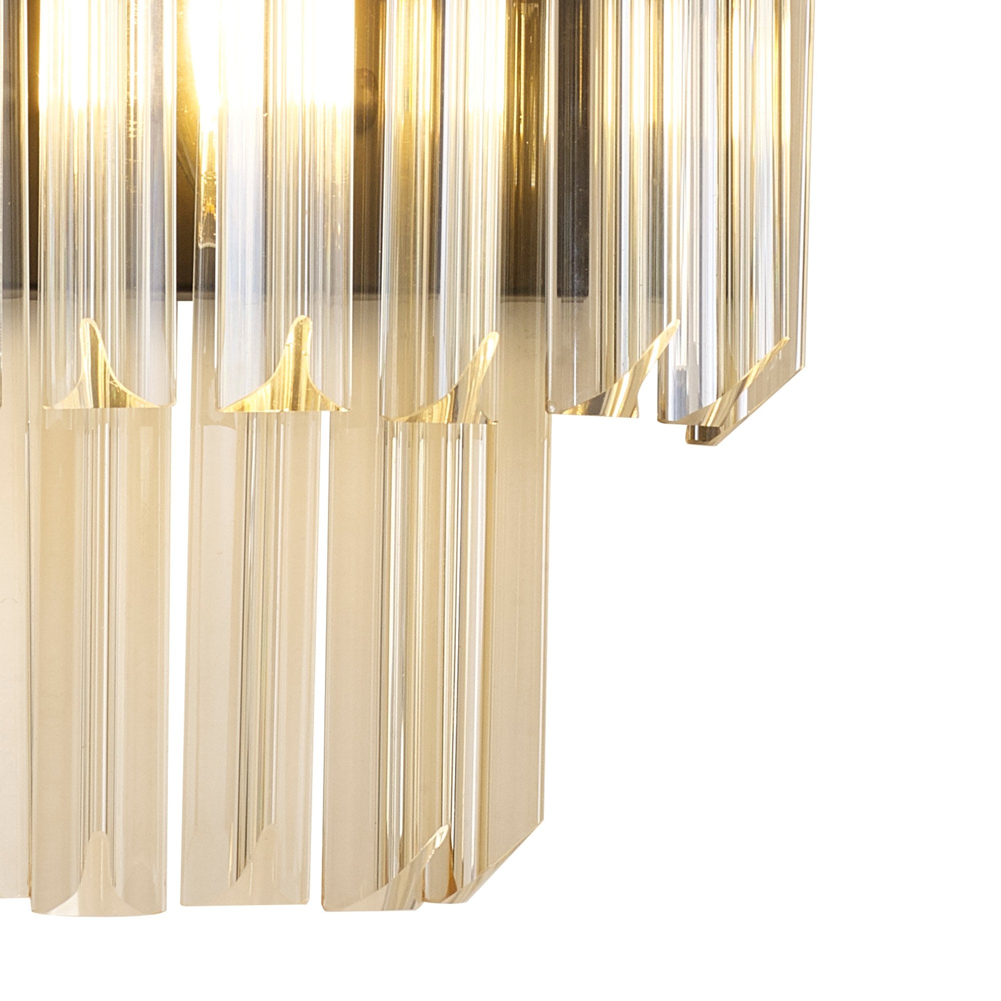 Fabula Cedar 3 Light Wall Light - Matt Black & Cognac Sculpted Glass