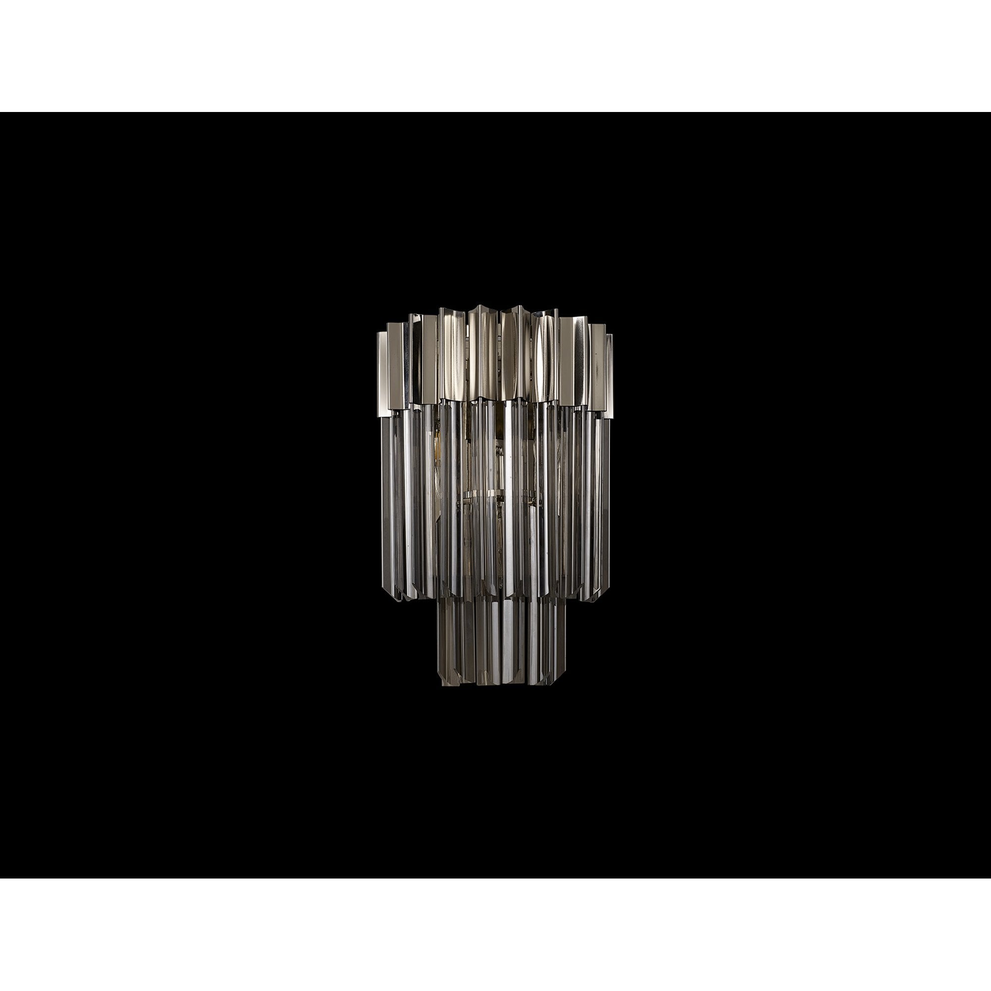 Fabula Cedar 3 Light Wall Light - Polished Nickel & Smoke Sculpted Glass