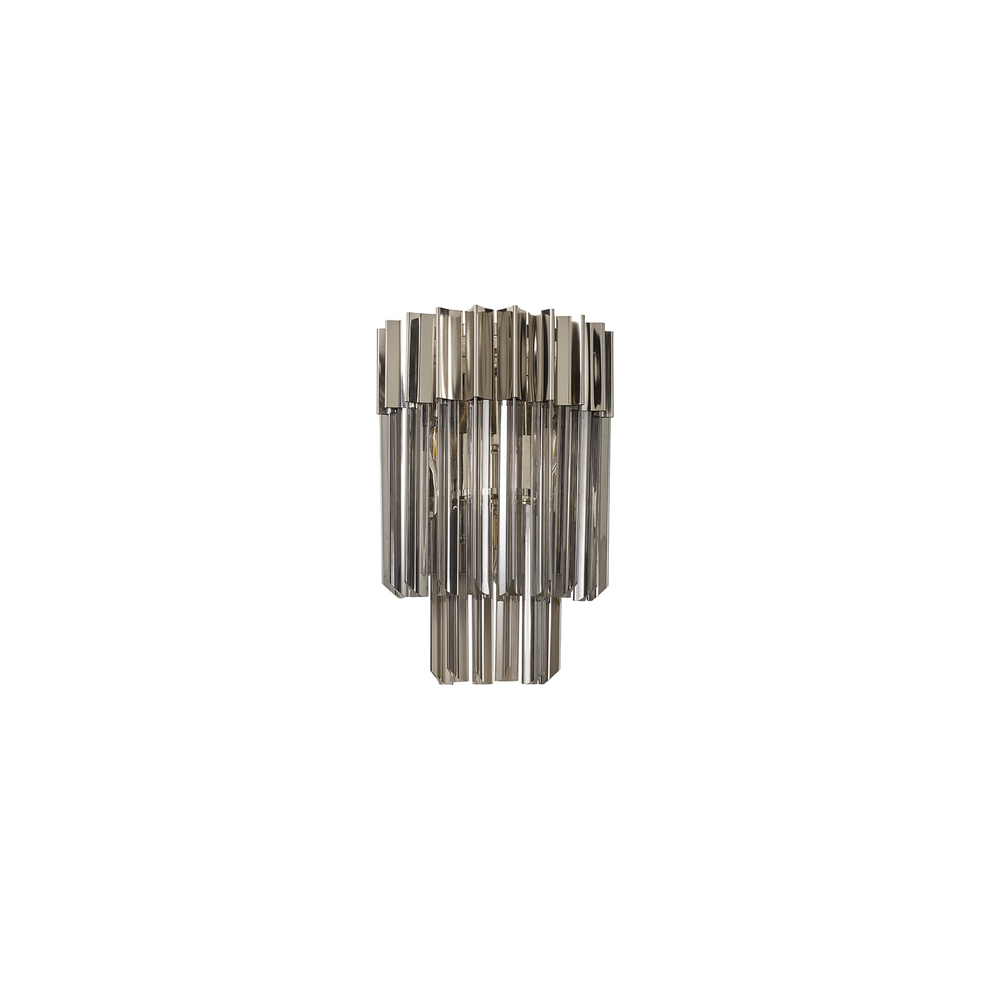 Fabula Cedar 3 Light Wall Light - Polished Nickel & Smoke Sculpted Glass