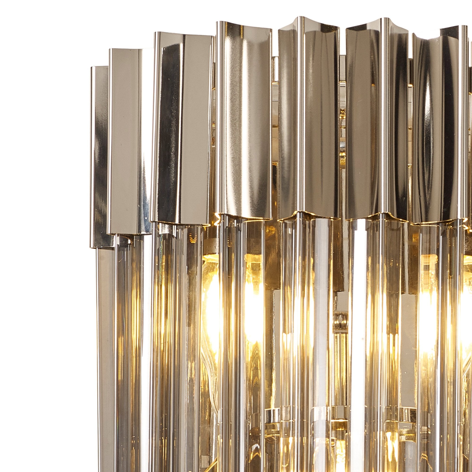 Fabula Cedar 3 Light Wall Light - Polished Nickel & Smoke Sculpted Glass