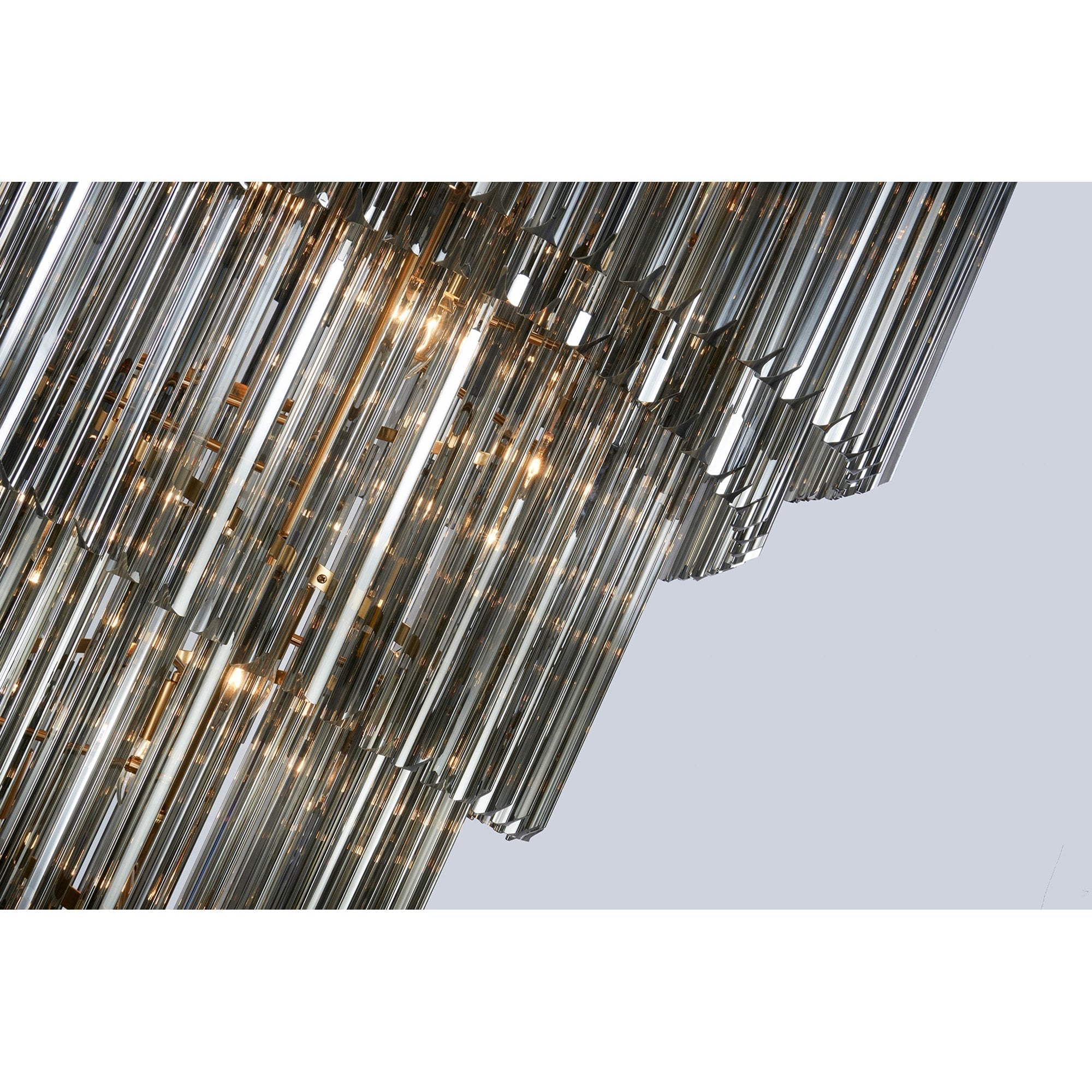 Fabula Cedar 31 Light Pendant - Brass & Smoke Sculpted Glass