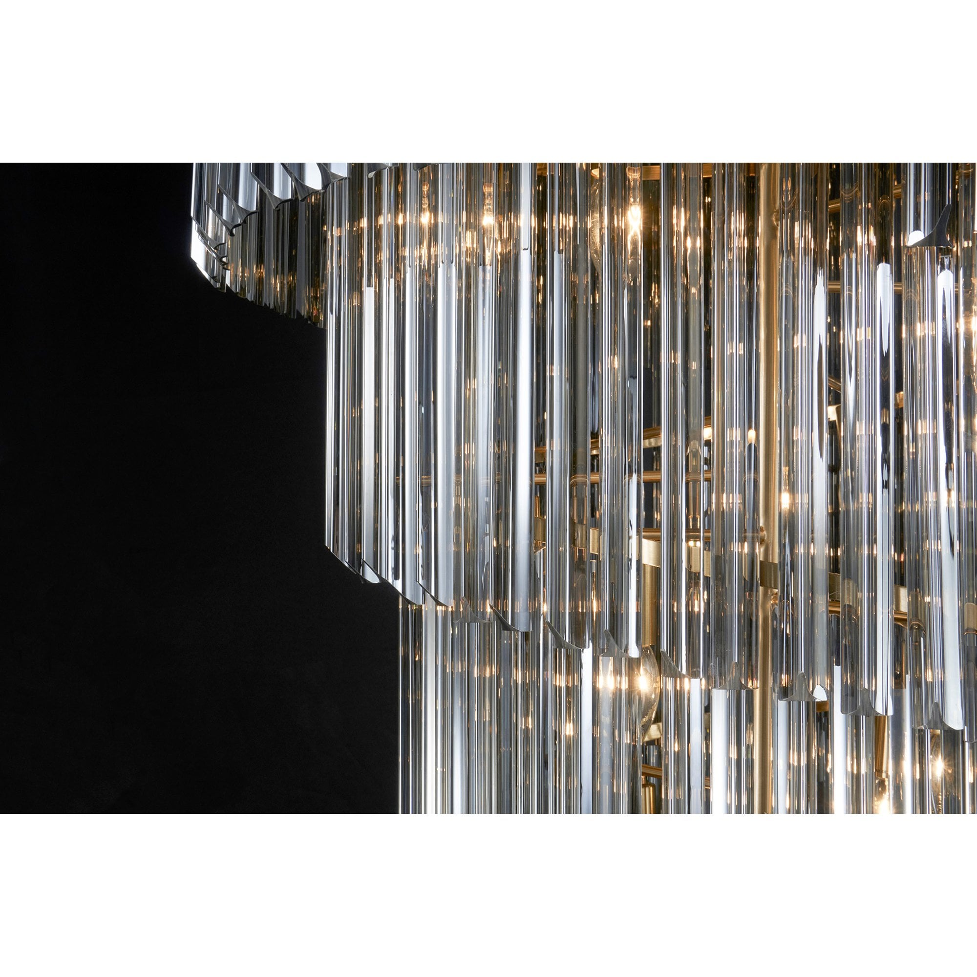Fabula Cedar 31 Light Pendant - Brass & Smoke Sculpted Glass