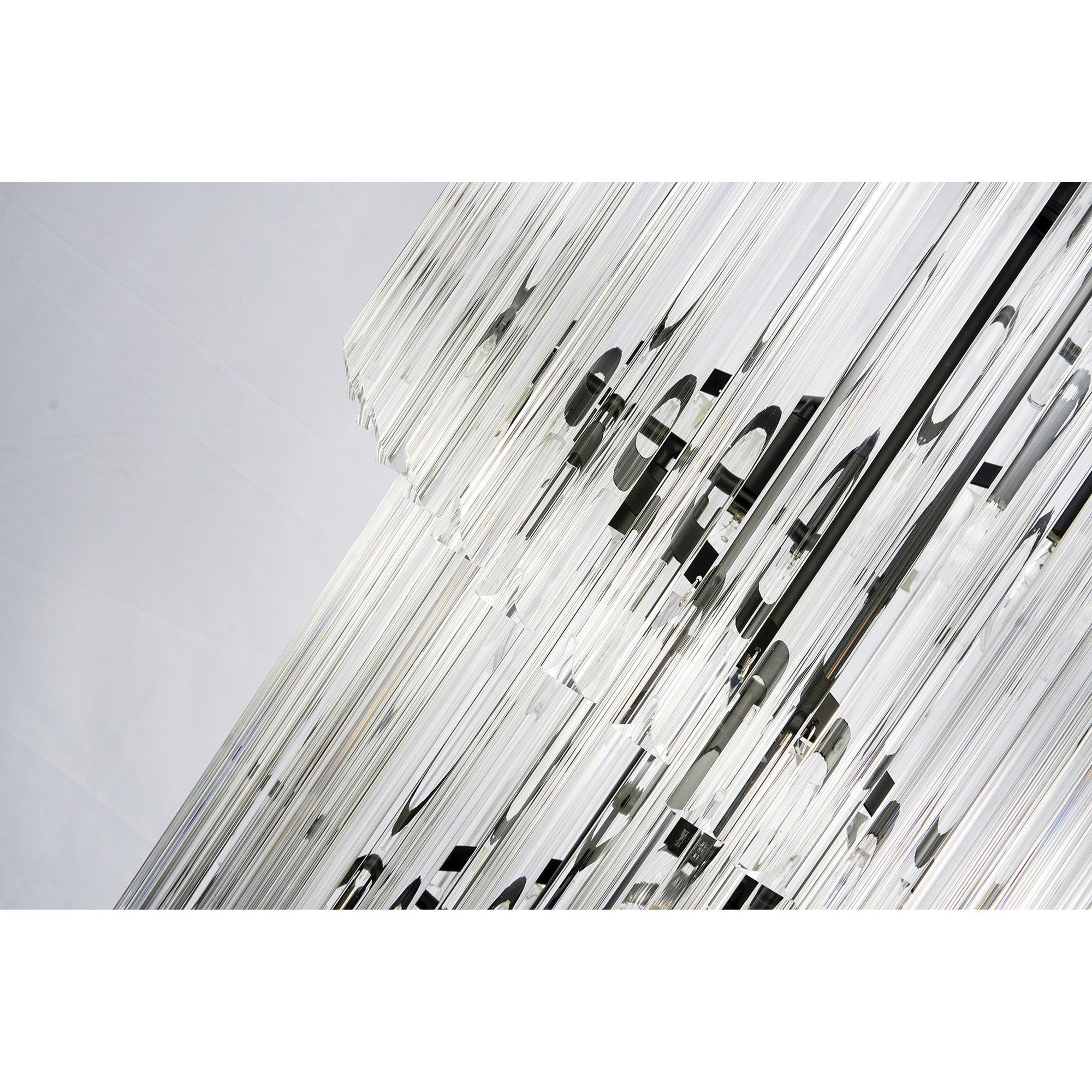 Fabula Cedar 31 Light Pendant - Matt Black & Clear Sculpted Glass