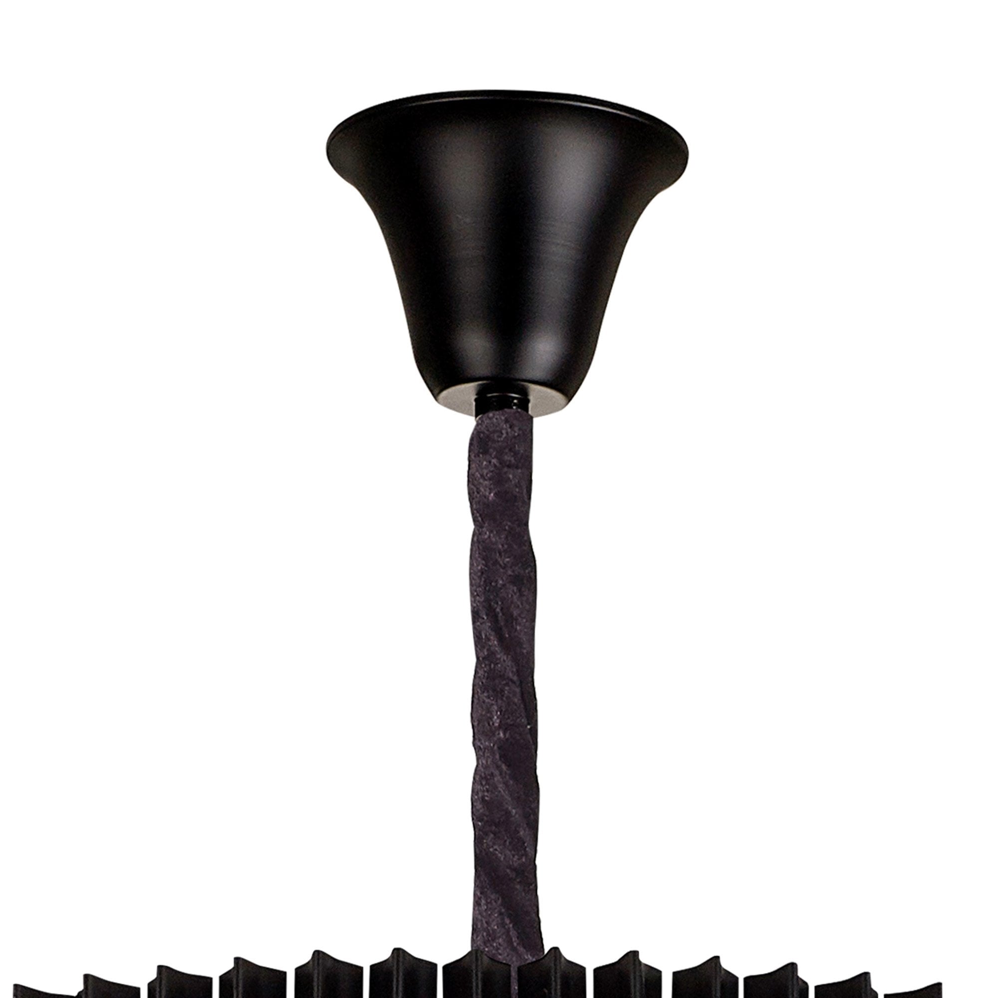 Fabula Cedar 31 Light Pendant - Matt Black & Clear Sculpted Glass