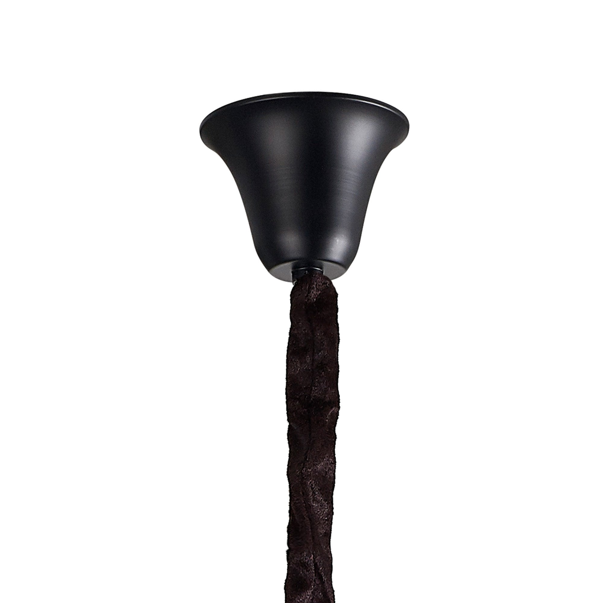 Fabula Cedar 31 Light Pendant - Matt Black & Cognac Sculpted Glass