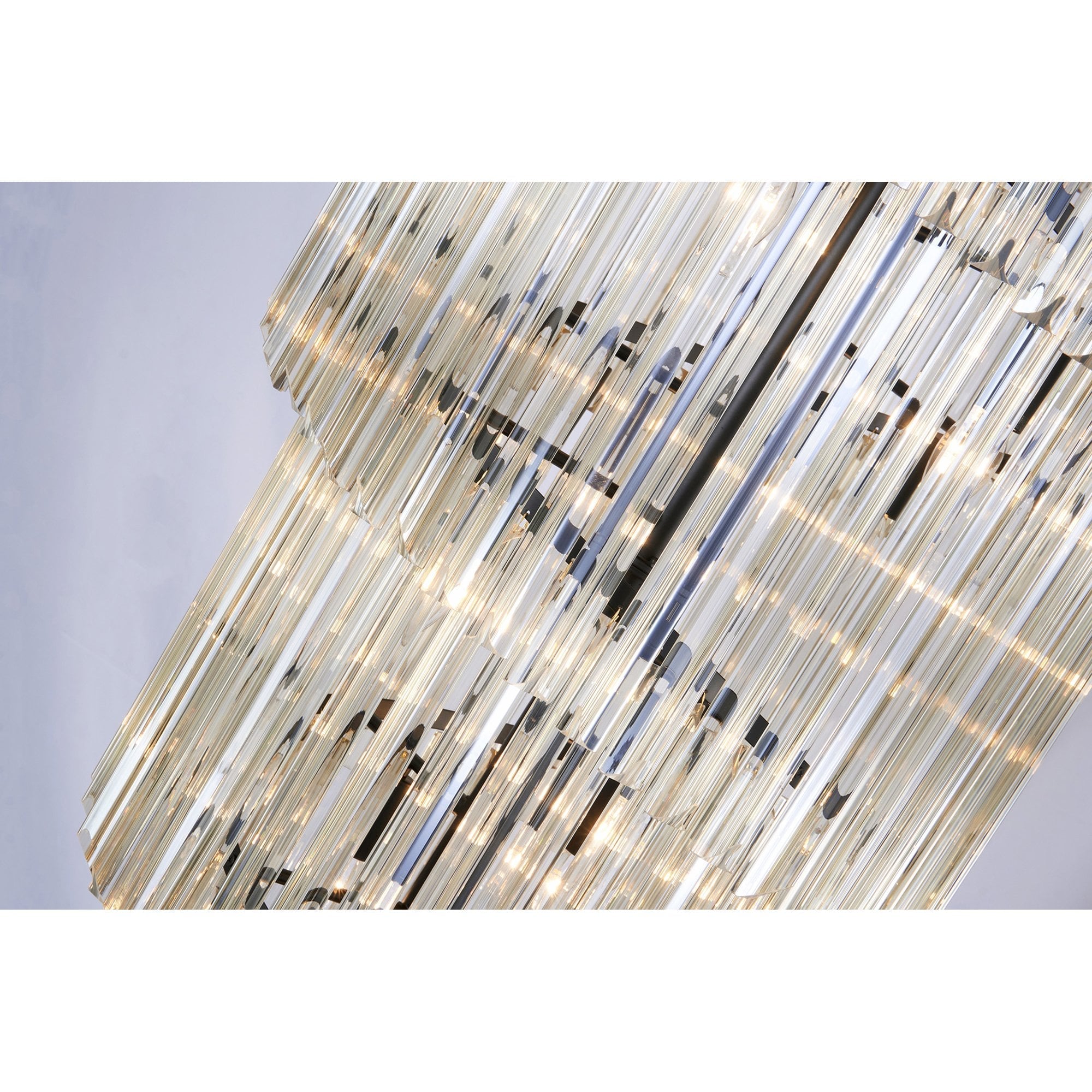 Fabula Cedar 31 Light Pendant - Matt Black & Cognac Sculpted Glass