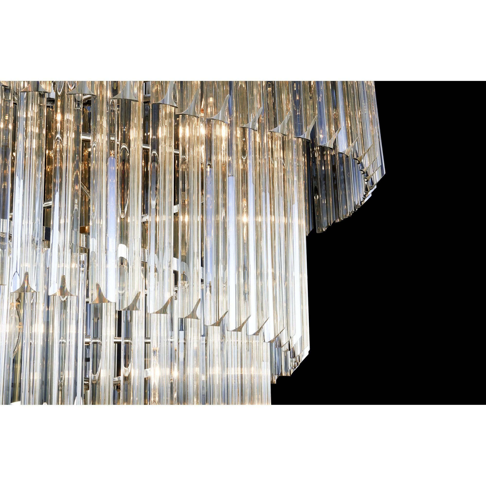Fabula Cedar 31 Light Pendant - Polished Nickel & Cognac Sculpted Glass