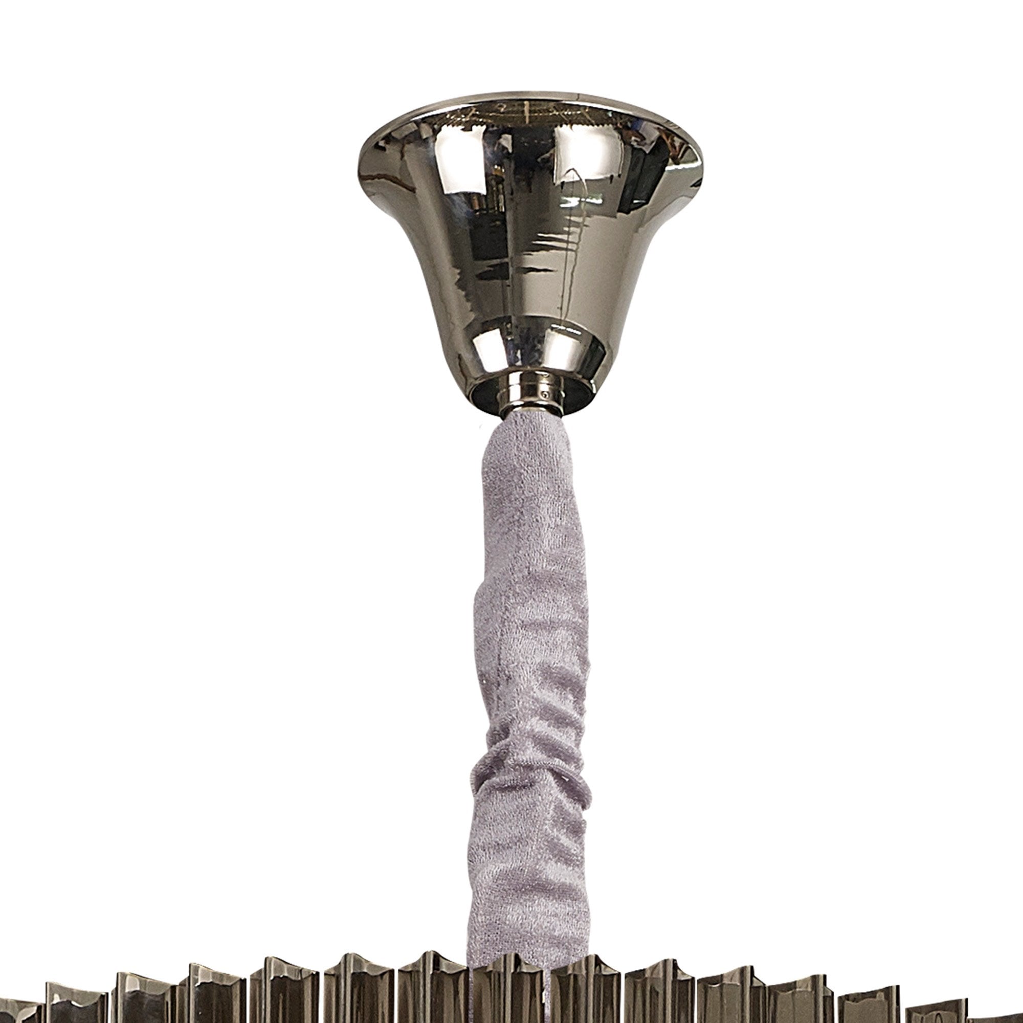 Fabula Cedar 31 Light Pendant - Polished Nickel & Cognac Sculpted Glass