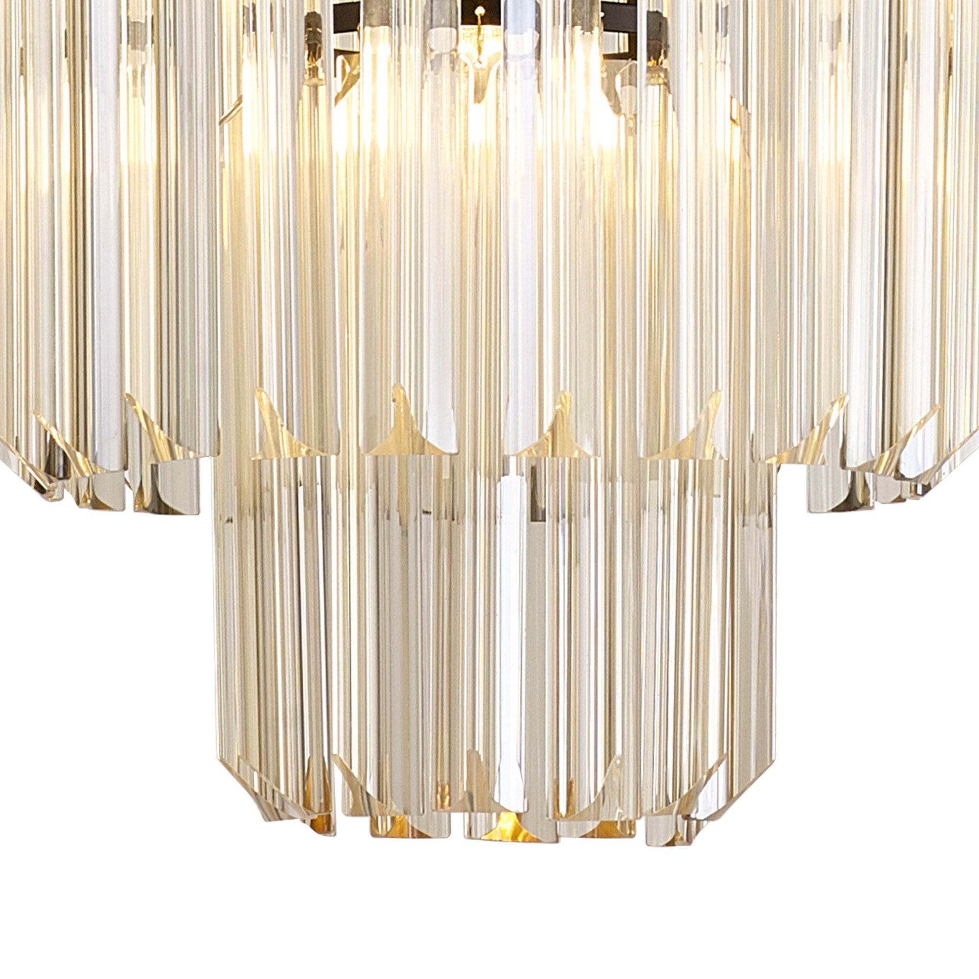 Fabula Cedar 4 Light Pendant - Matt Black & Cognac Sculpted Glass