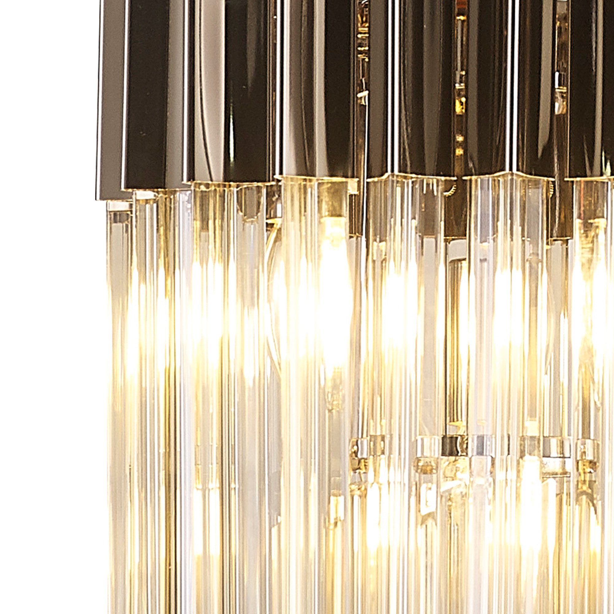 Fabula Cedar 4 Light Pendant - Polished Nickel & Cognac Sculpted Glass