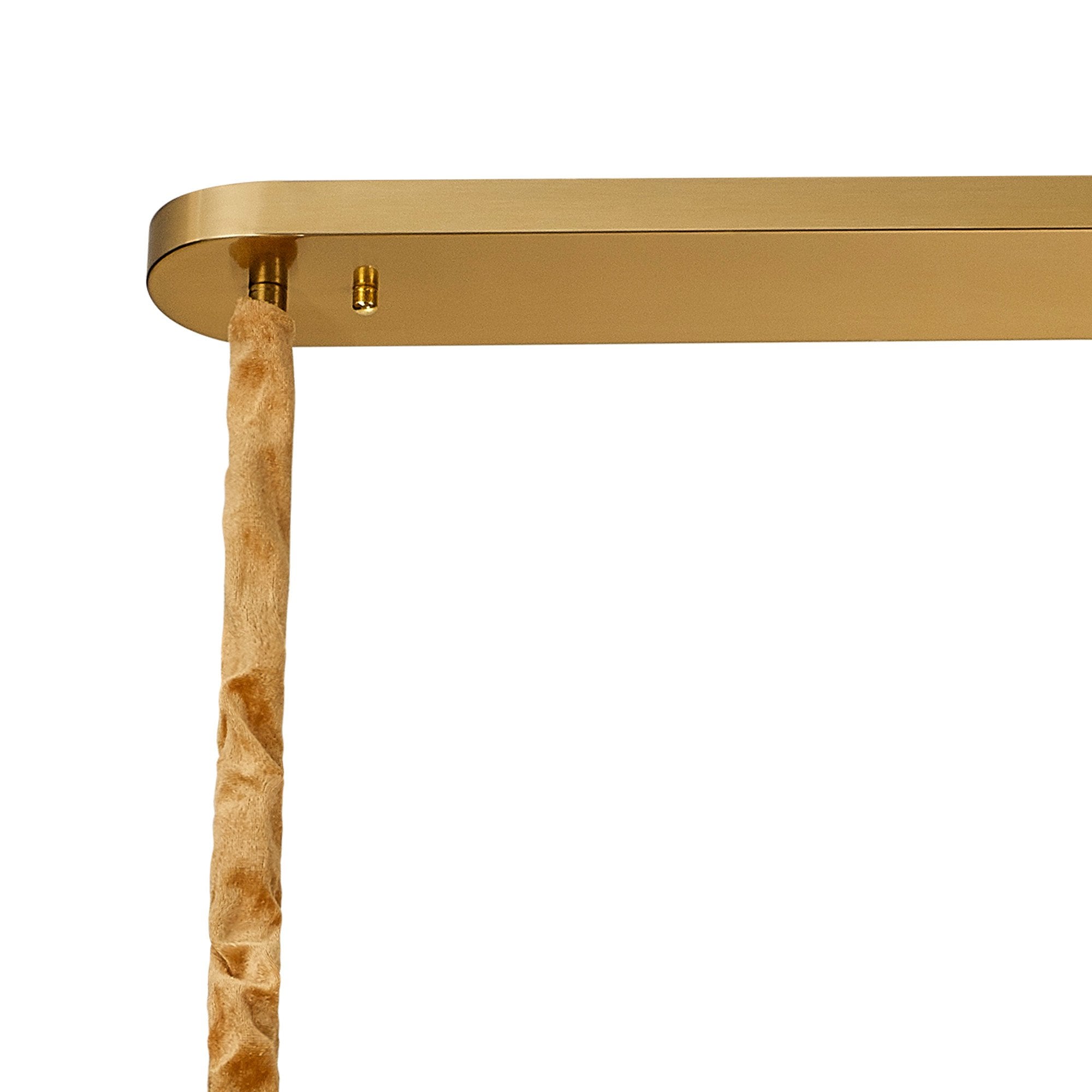 Fabula Cedar 5 Light Rectangular Pendant - Brass & Cognac Sculpted Glass