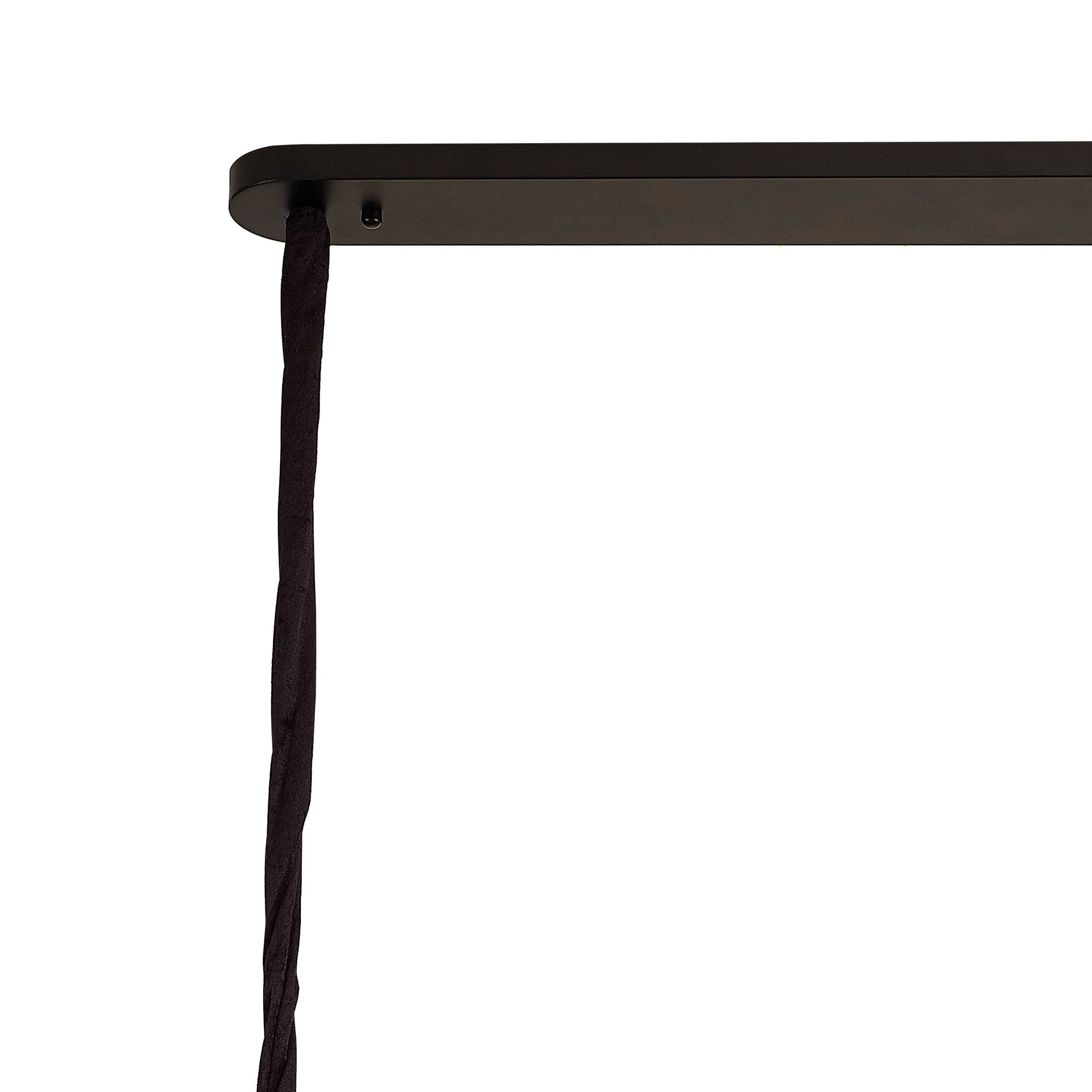 Fabula Cedar 5 Light Rectangular Pendant - Matt Black & Cognac Sculpted Glass