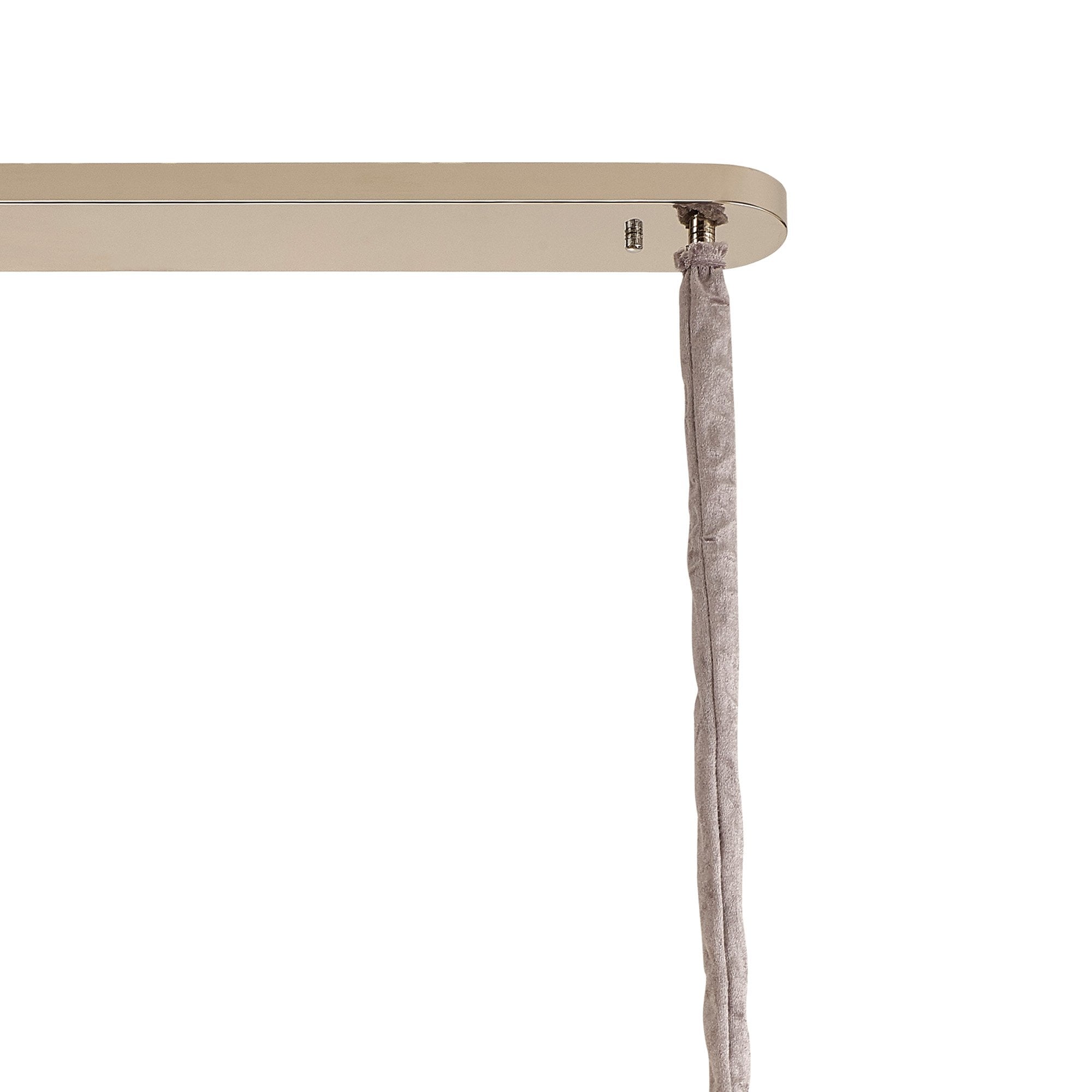 Fabula Cedar 5 Light Rectangular Pendant - Polished Nickel & Cognac Sculpted Glass