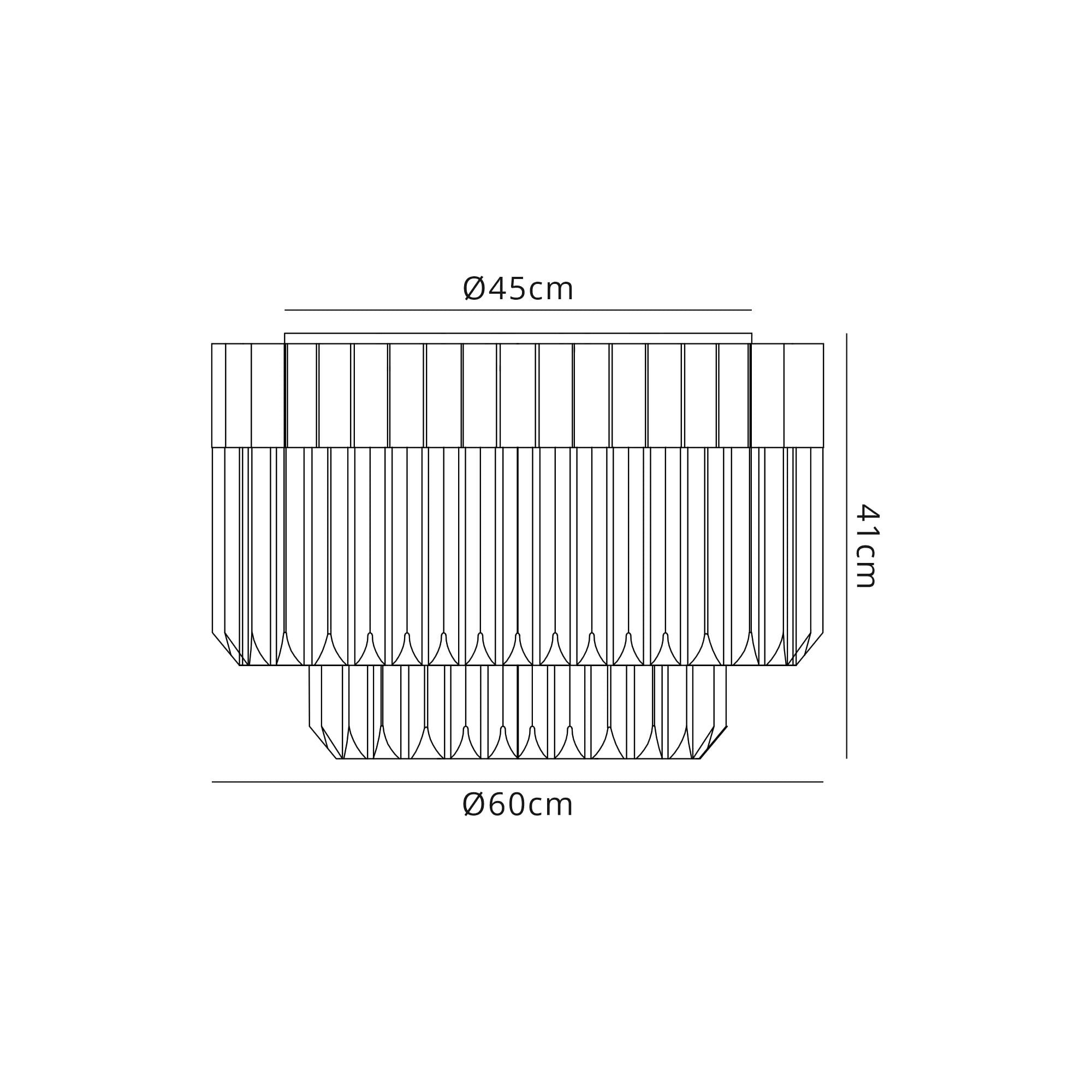 Fabula Cedar 7 Light Flush Light - Matt Black & Clear Sculpted Glass